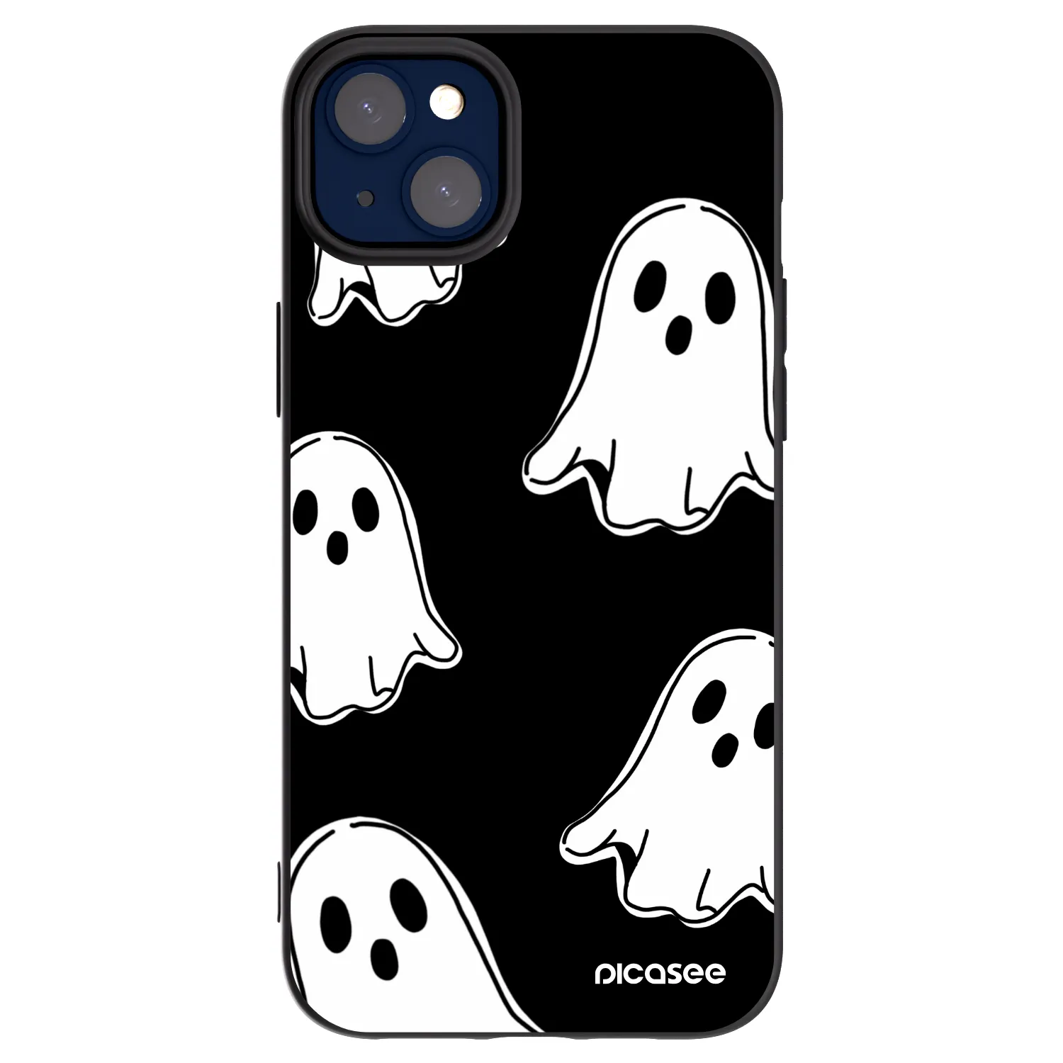 Picasee Apple iPhone 14 Plus Hülle - Schwarzes Silikon - Black ghosts
