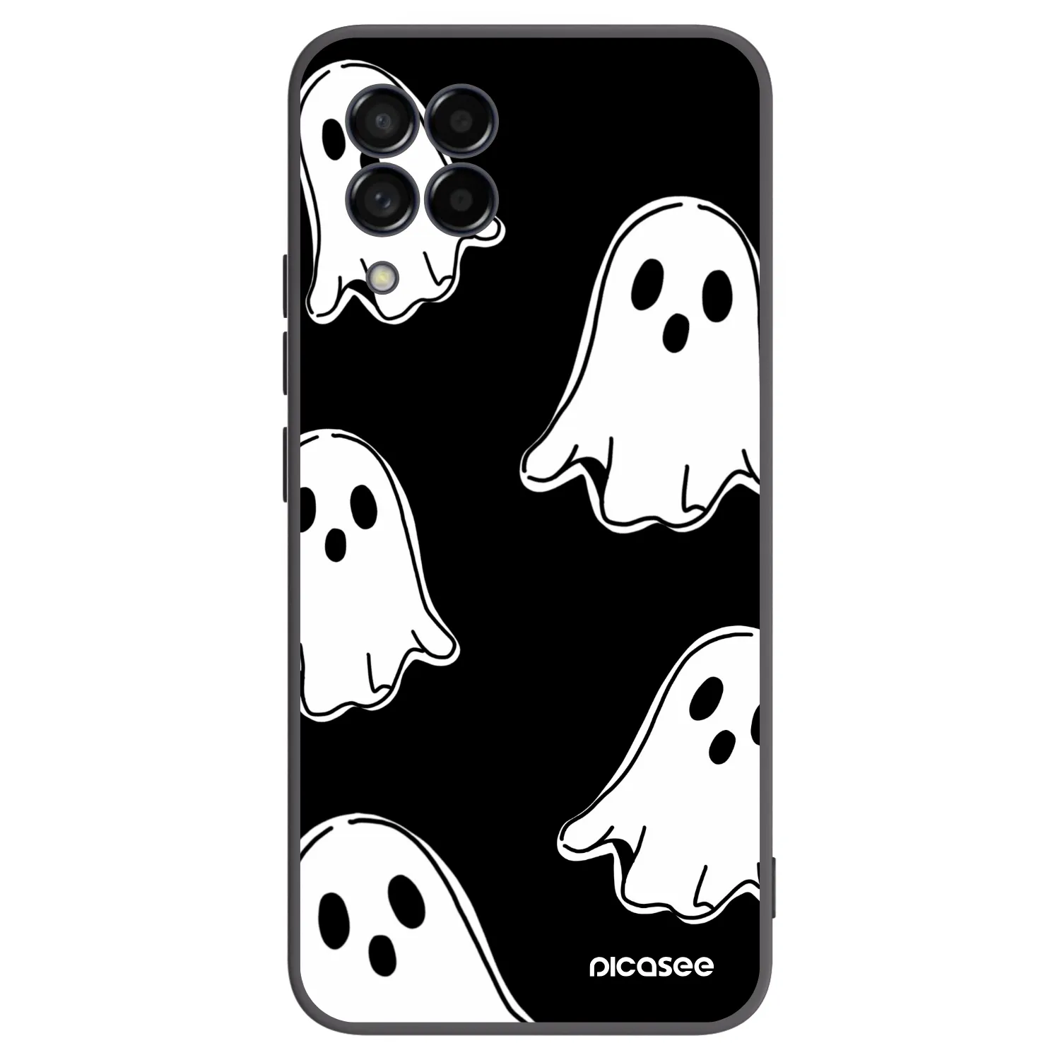 Picasee Samsung Galaxy M53 5G Hülle - Schwarzes Silikon - Black ghosts