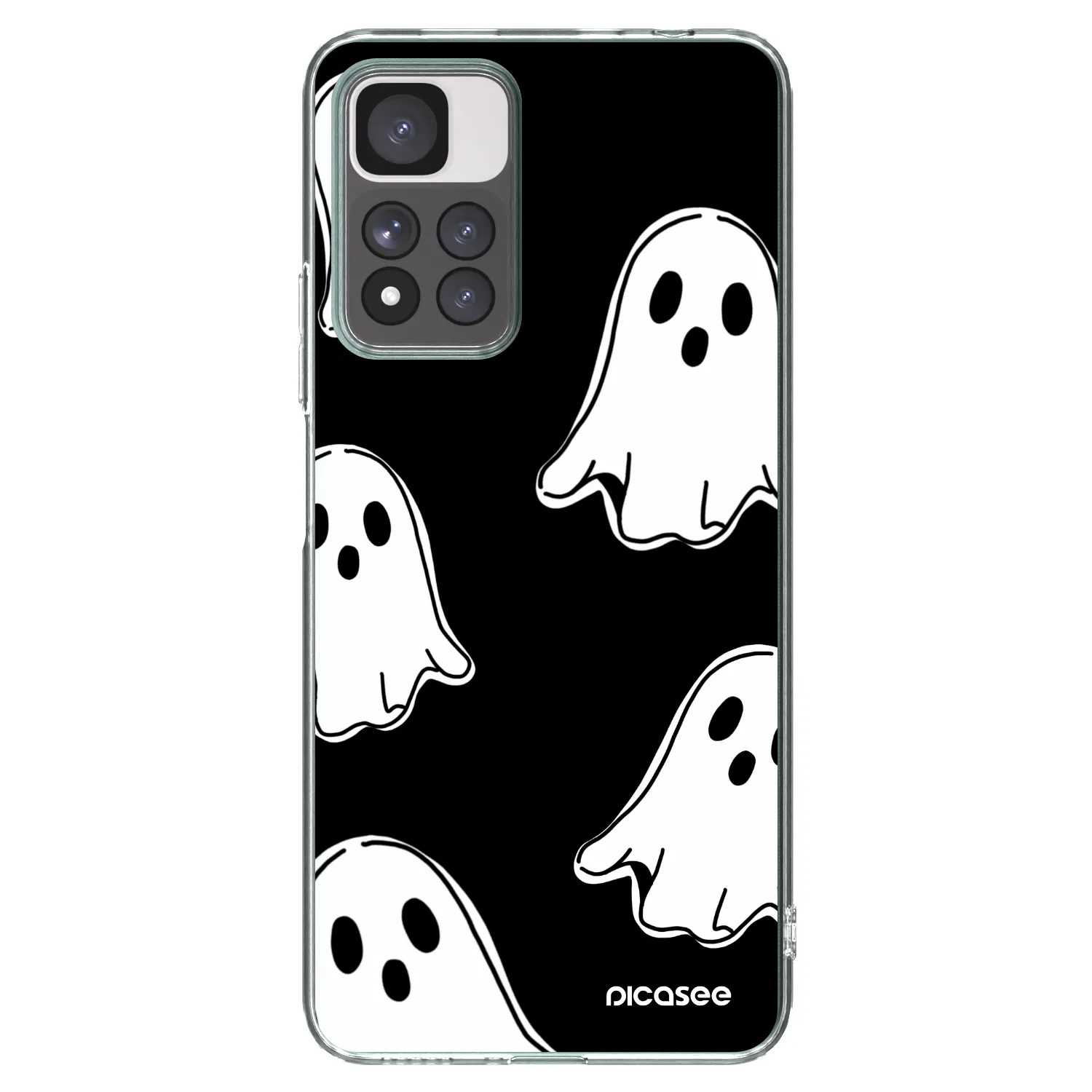 Picasee Xiaomi Redmi Note 11 Pro+ 5G Hülle - Transparentes Silikon - Black ghosts
