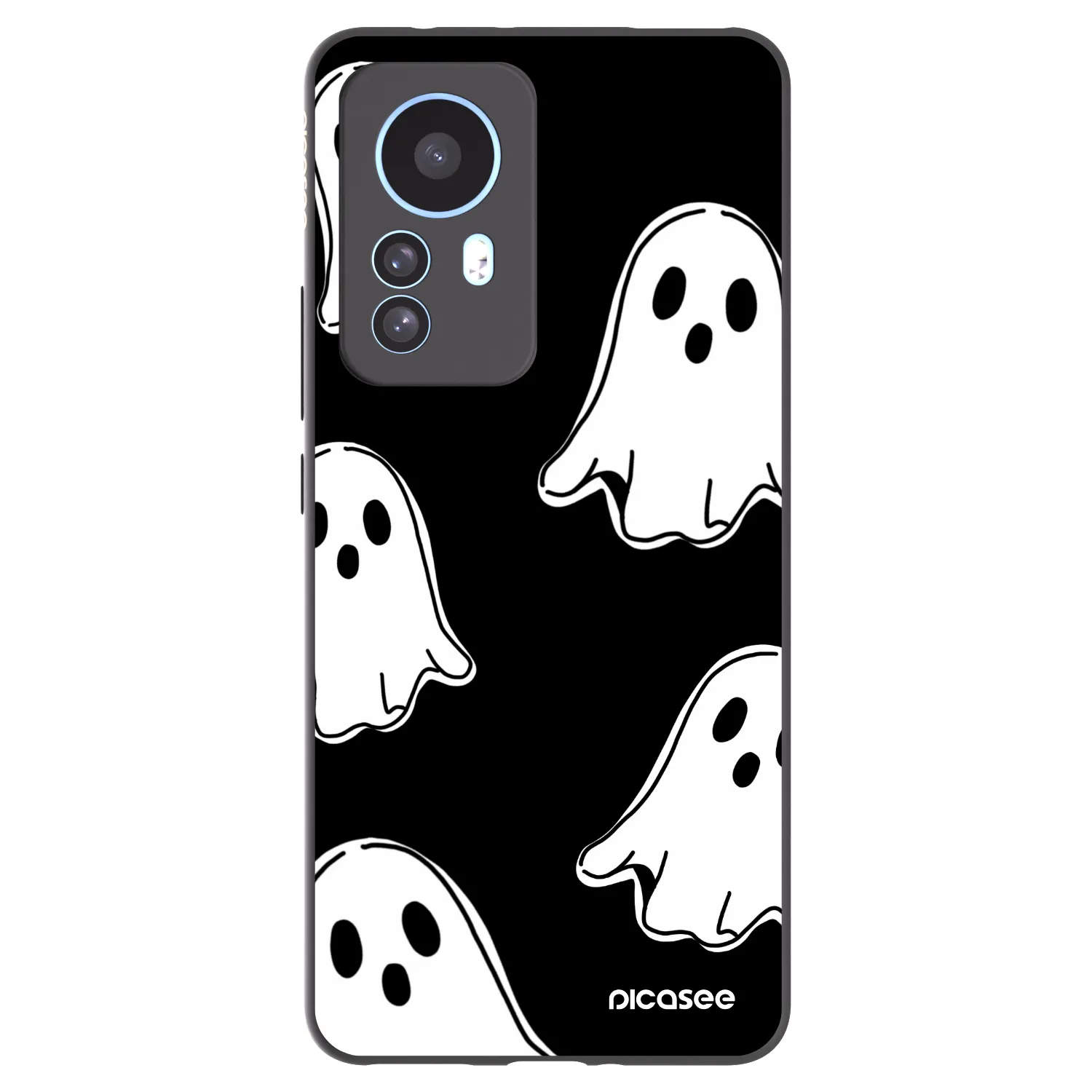 Picasee Xiaomi 12T Hülle - Schwarzes Silikon - Black ghosts