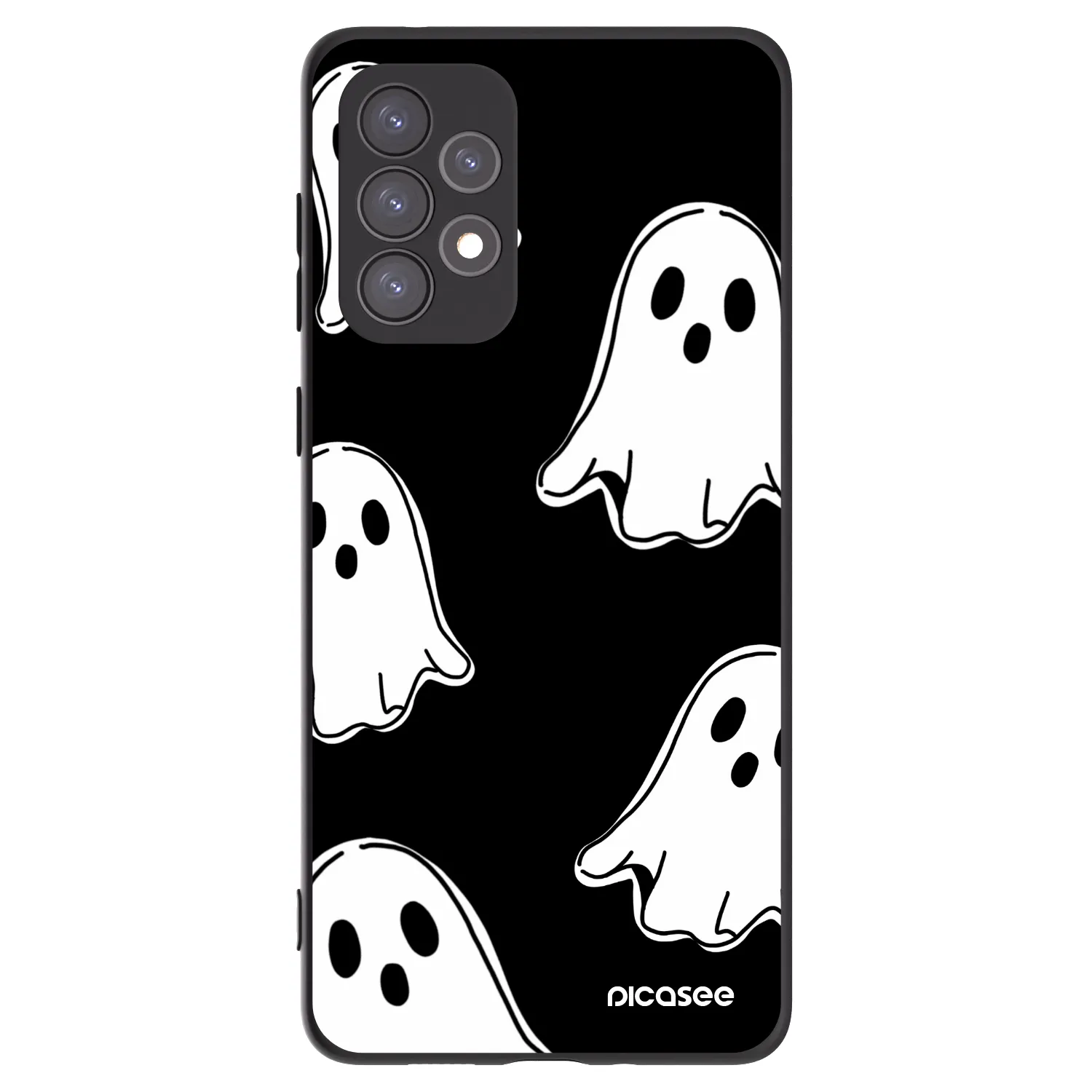 Picasee Samsung Galaxy A73 5G Hülle - Schwarzes Silikon - Black ghosts
