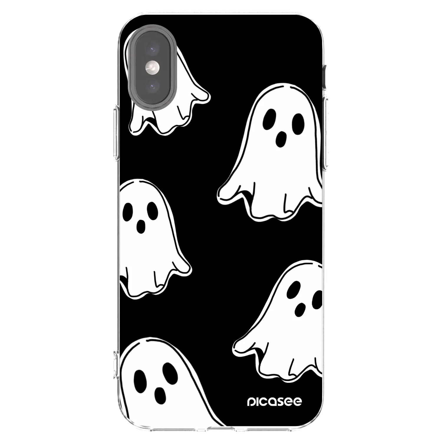 Picasee Apple iPhone X/XS Hülle - Transparentes Silikon - Black ghosts