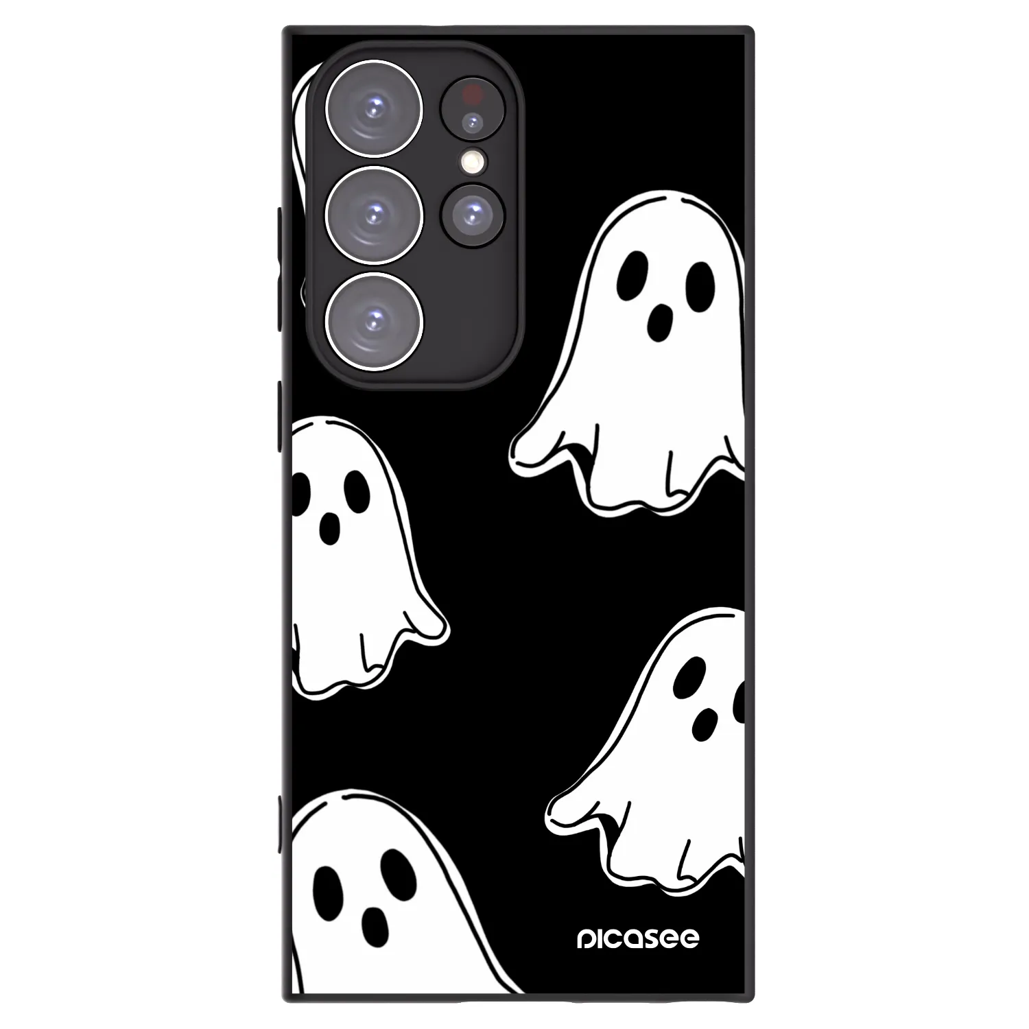 Picasee Samsung Galaxy S23 Ultra 5G Hülle - Schwarzes Silikon - Black ghosts