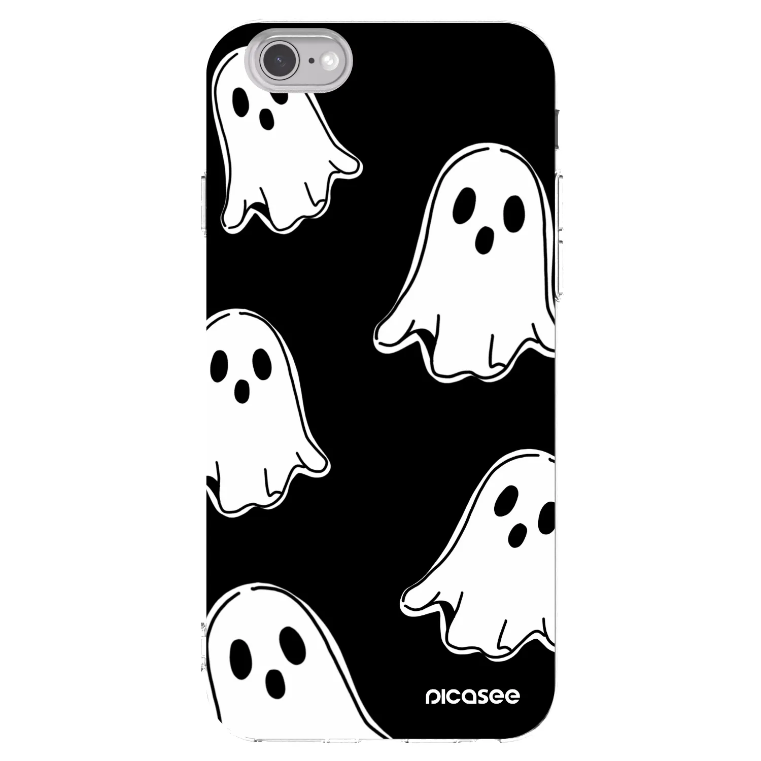 Picasee Apple iPhone 6/6S Hülle - Transparentes Silikon - Black ghosts