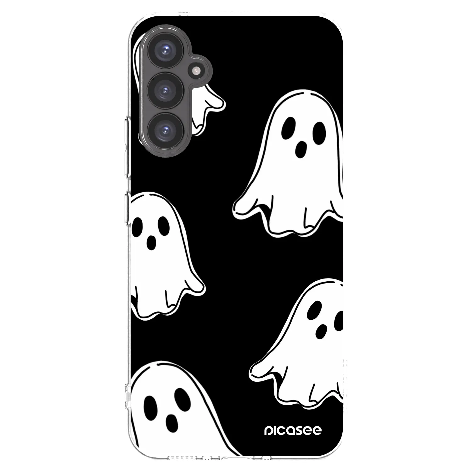 Picasee Samsung Galaxy A34 5G A346B Hülle - Transparentes Silikon - Black ghosts