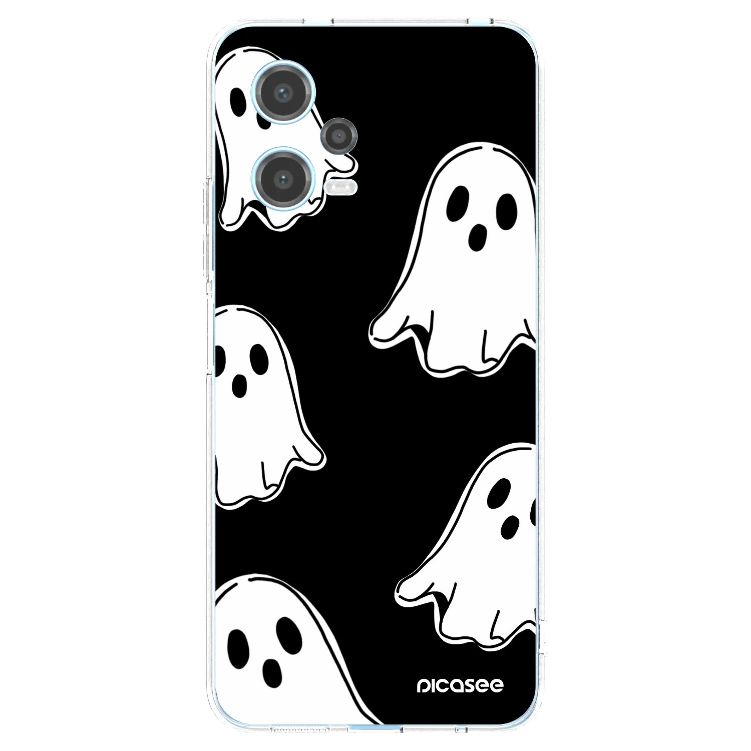 Picasee Xiaomi Redmi Note 12 5G Hülle - Transparentes Silikon - Black ghosts
