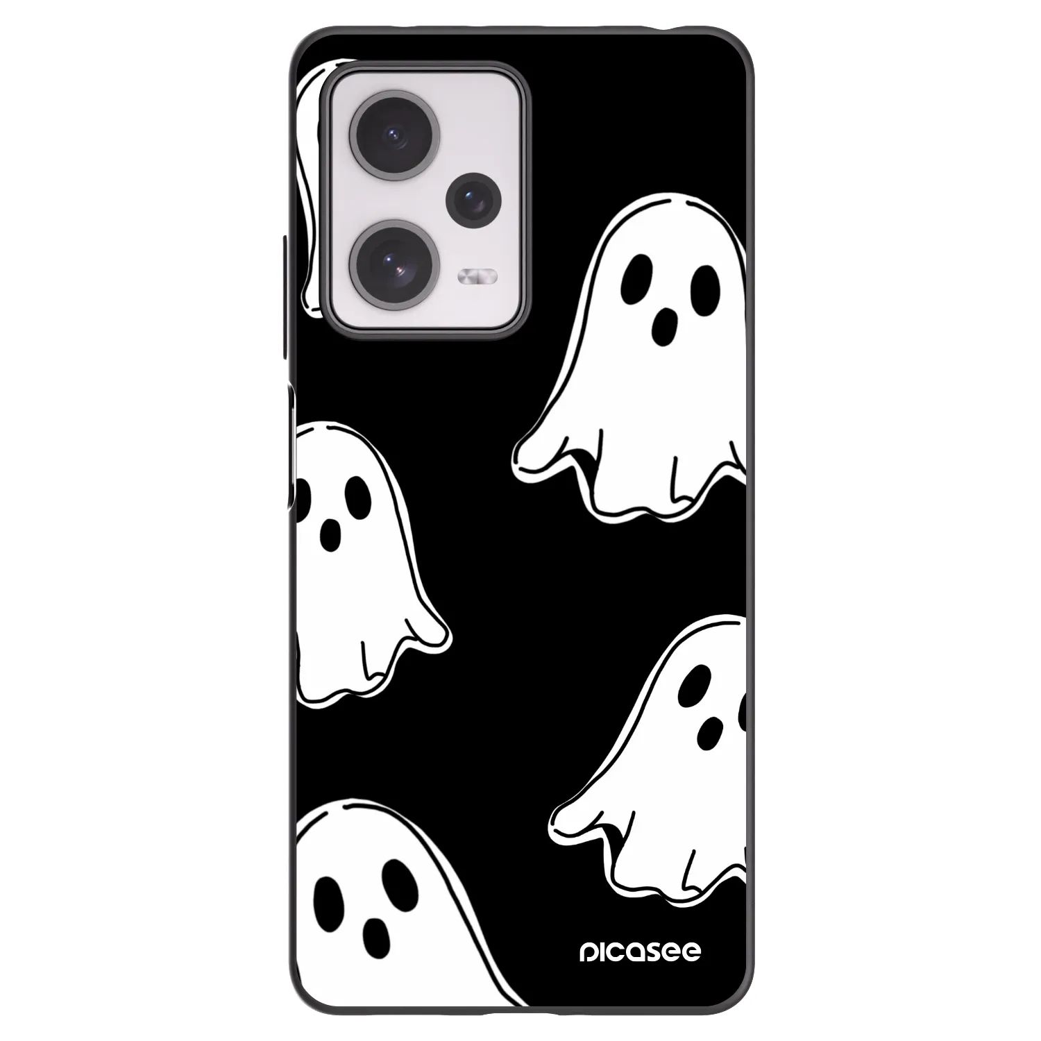 Picasee Xiaomi Redmi Note 12 Pro+ 5G Hülle - Schwarzes Silikon - Black ghosts