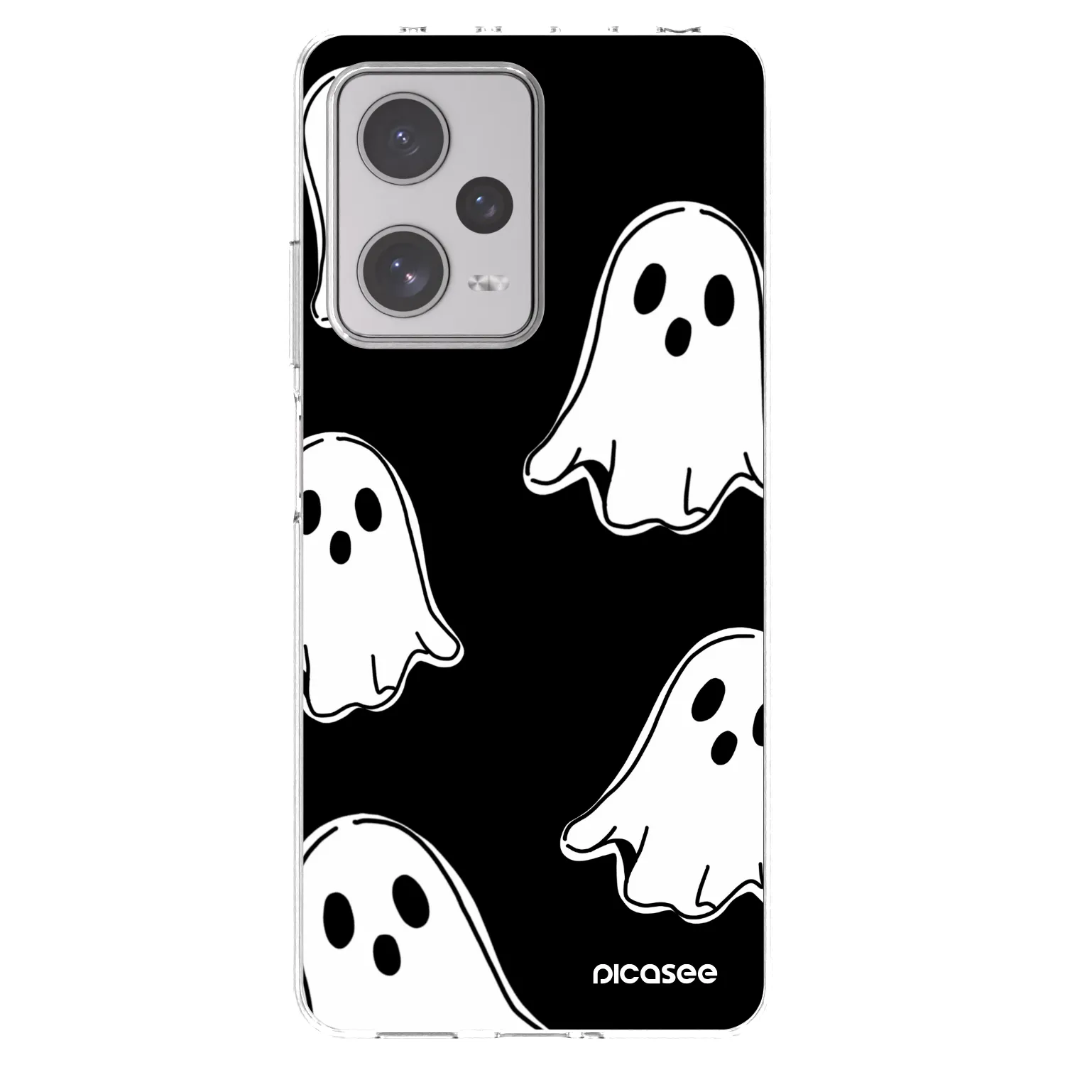 Picasee Xiaomi Redmi Note 12 Pro+ 5G Hülle - Transparentes Silikon - Black ghosts