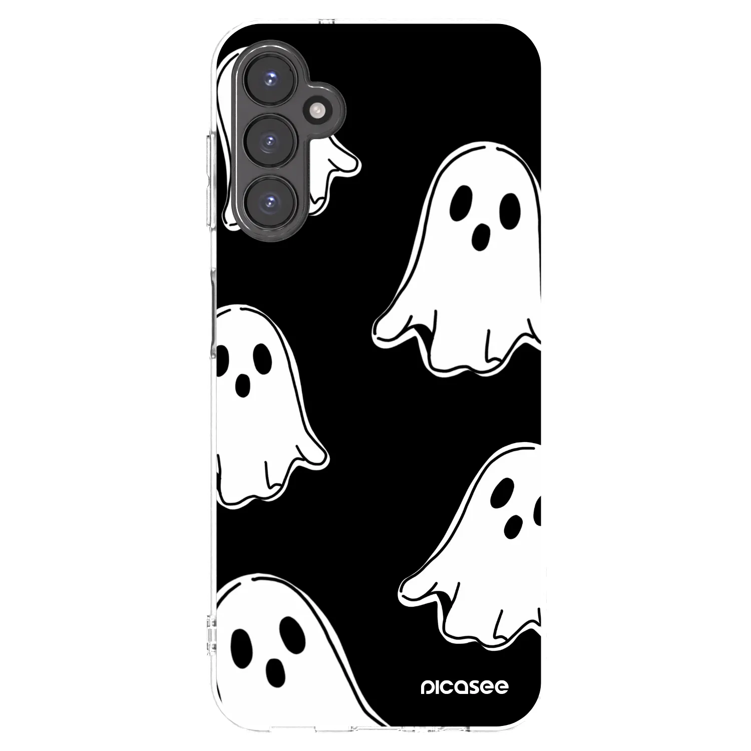 Picasee Samsung Galaxy A14 5G A146P Hülle - Transparentes Silikon - Black ghosts