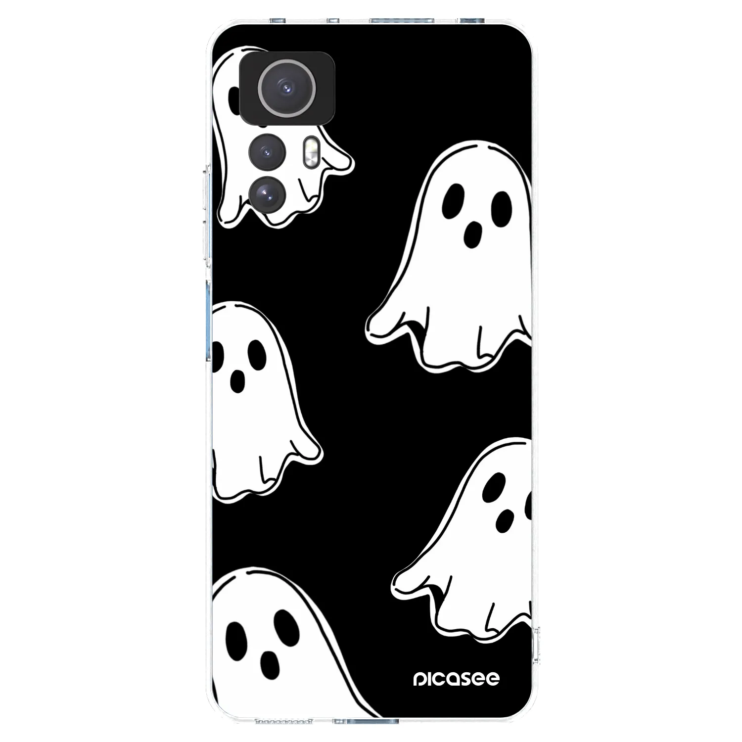 Picasee Xiaomi Redmi Note 12S Hülle - Transparentes Silikon - Black ghosts
