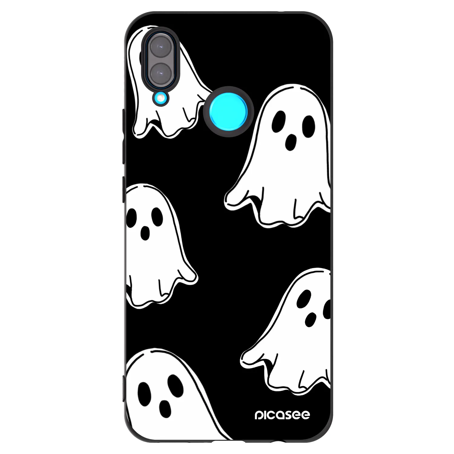 Picasee Huawei Nova 3 Hülle - Schwarzes Silikon - Black ghosts