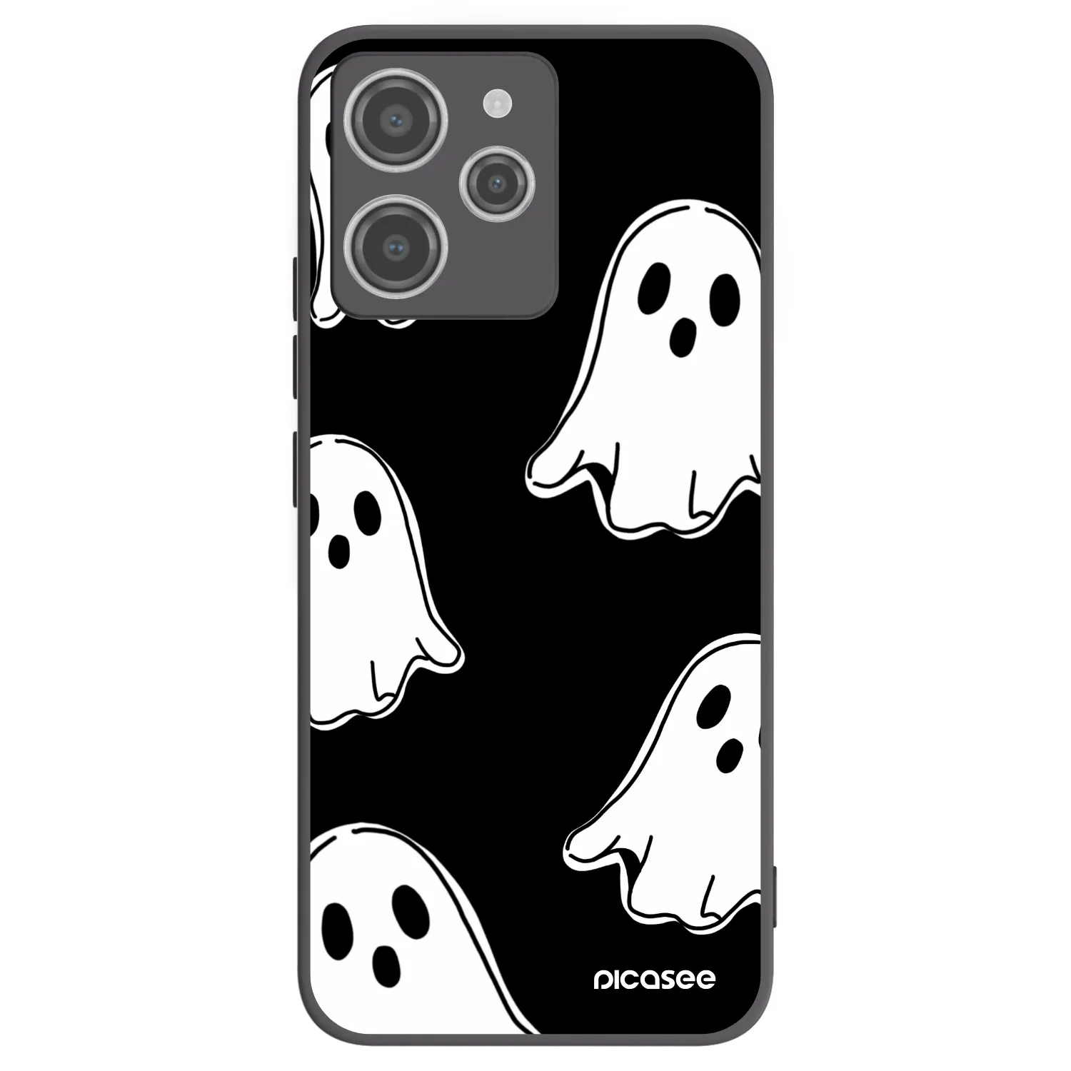 Picasee Xiaomi Redmi 12 4G Hülle - Schwarzes Silikon - Black ghosts