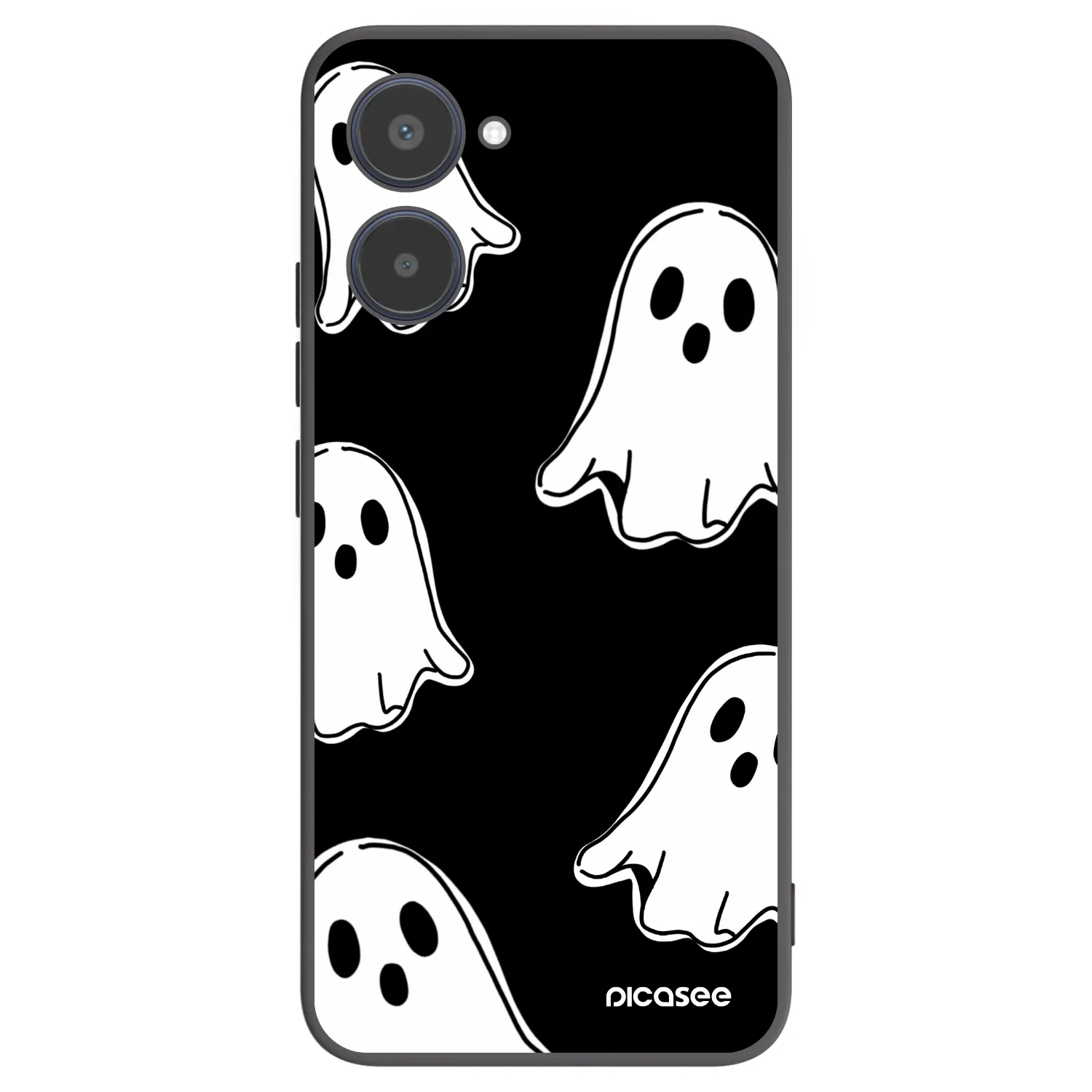 Picasee Realme 10 4G Hülle - Schwarzes Silikon - Black ghosts