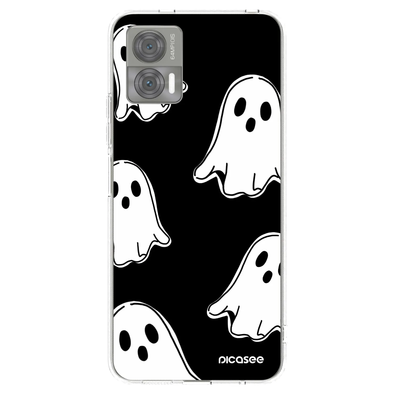 Picasee Motorola Edge 30 Neo Hülle - Transparentes Silikon - Black ghosts