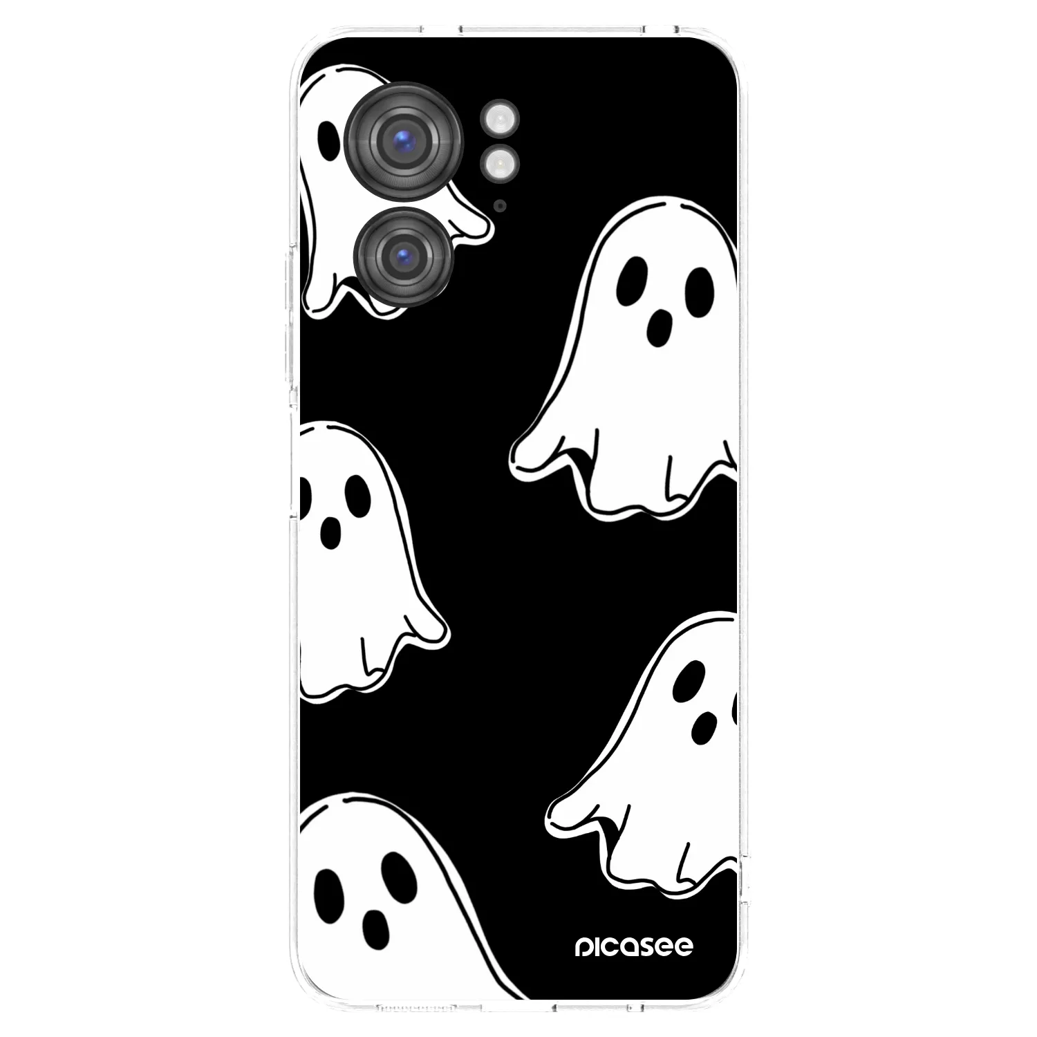 Picasee Motorola Edge 40 Hülle - Transparentes Silikon - Black ghosts