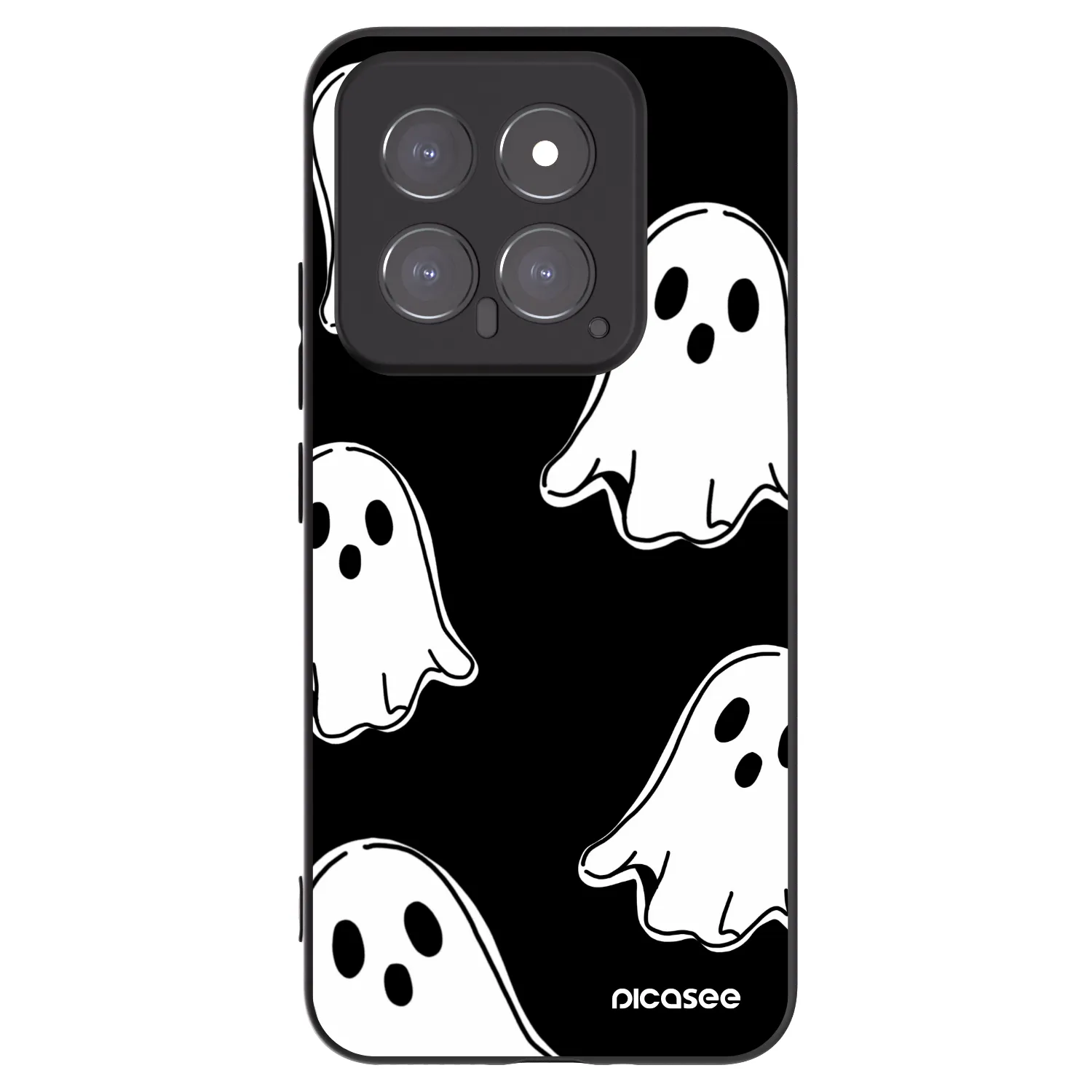 Picasee Xiaomi 14 Hülle - Schwarzes Silikon - Black ghosts