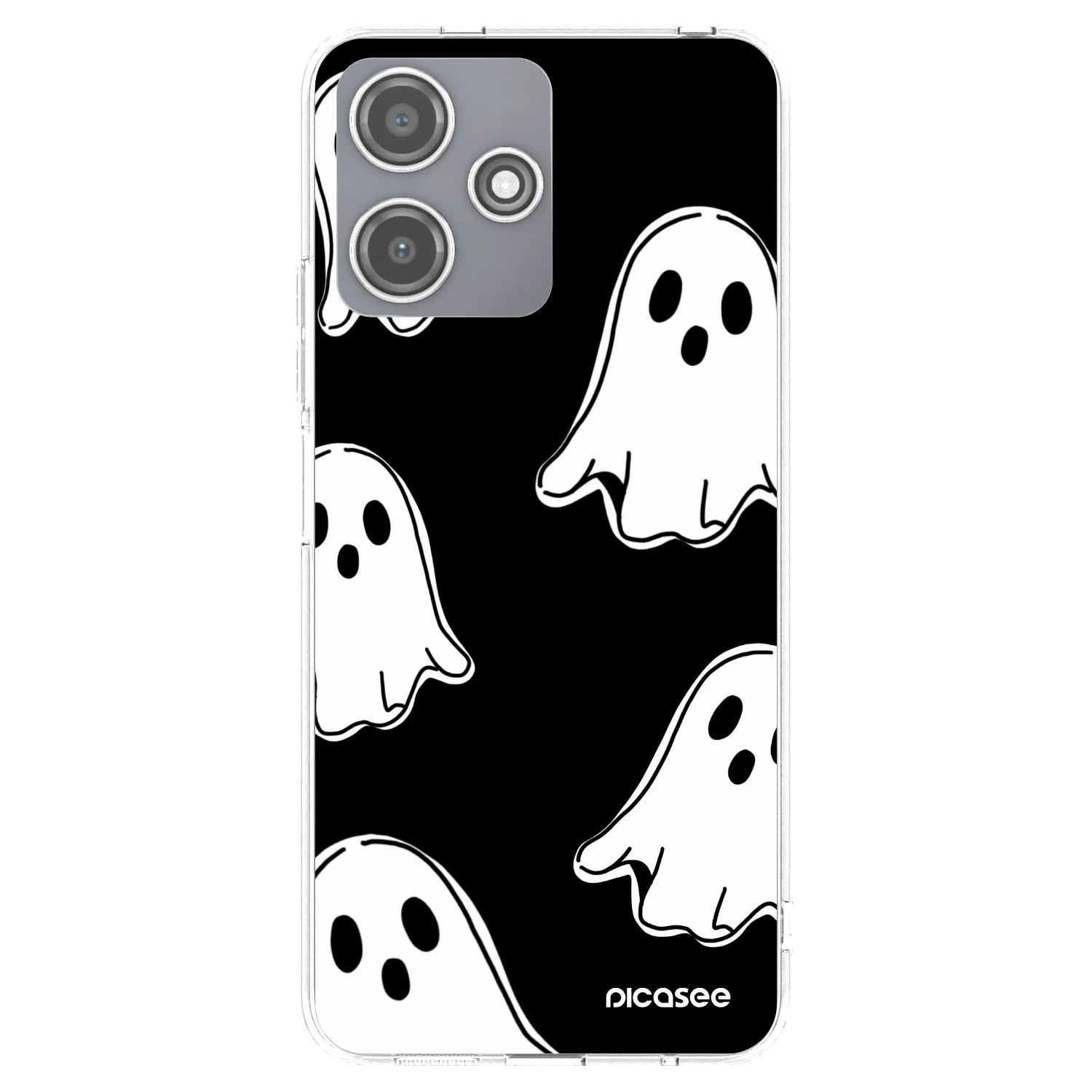 Picasee Xiaomi Redmi 12 5G Hülle - Transparentes Silikon - Black ghosts