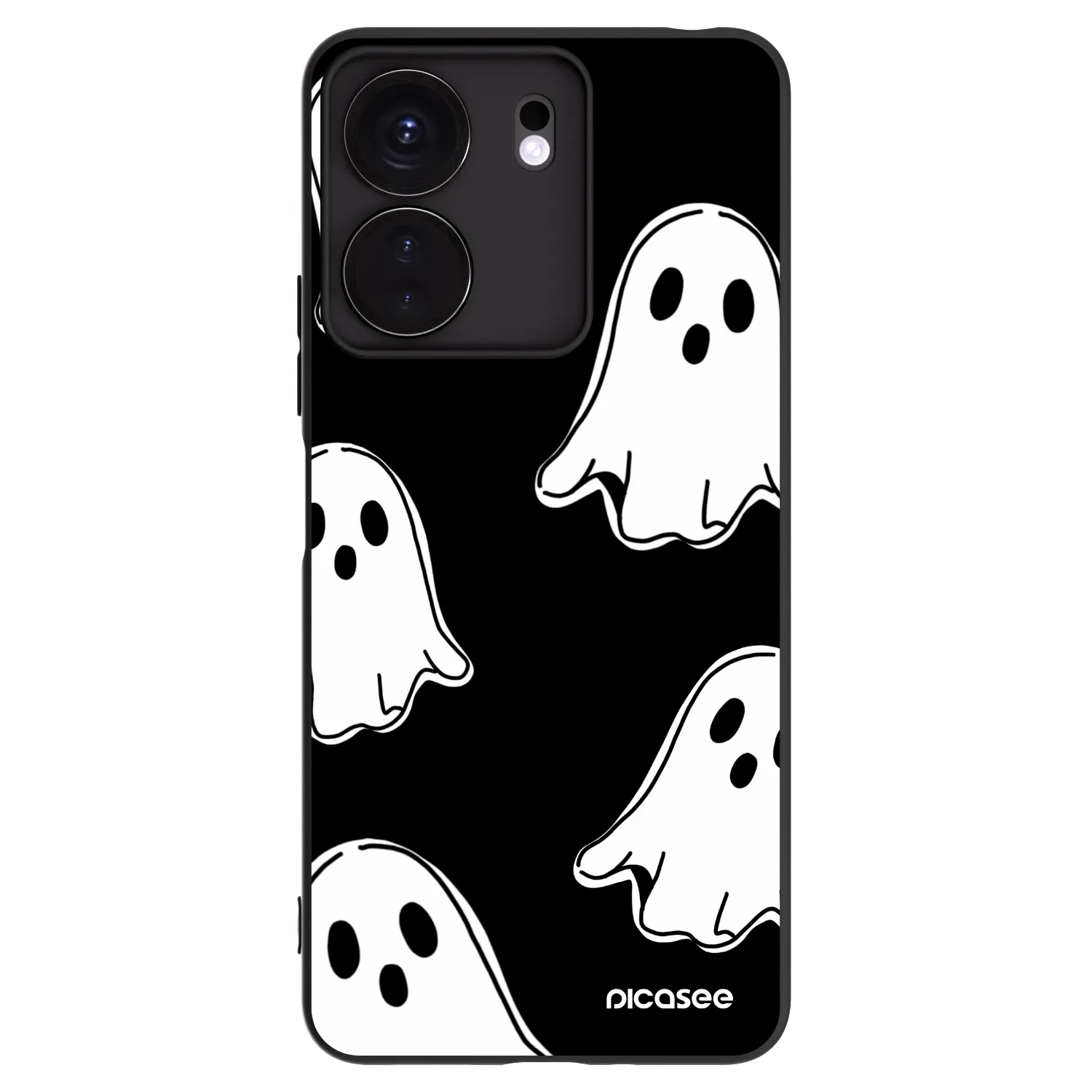 Picasee Xiaomi Redmi 13C 4G Hülle - Schwarzes Silikon - Black ghosts