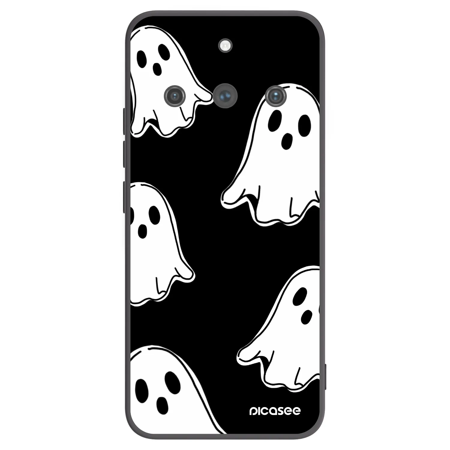 Picasee Realme 11 Pro+ Hülle - Schwarzes Silikon - Black ghosts