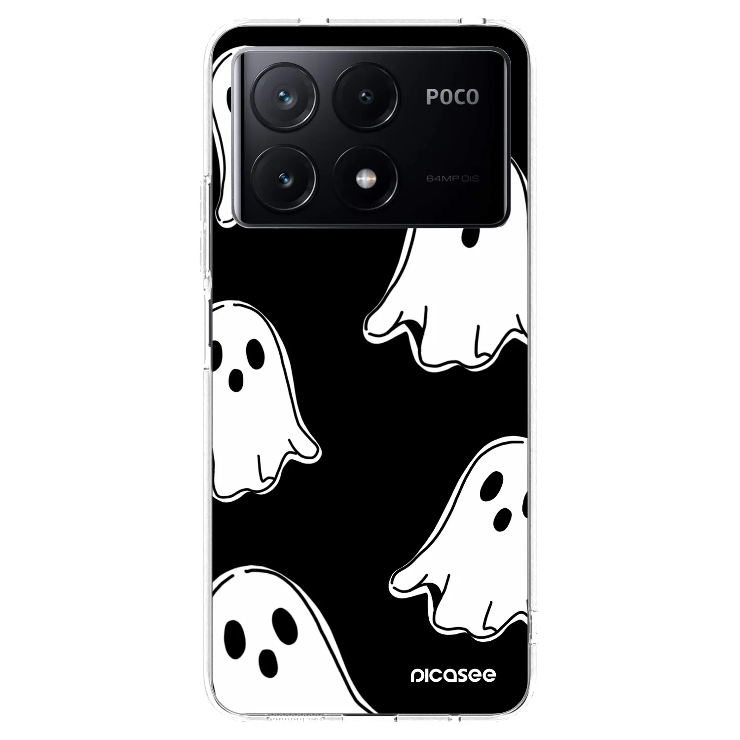Picasee Xiaomi Poco X6 Pro Hülle - Transparentes Silikon - Black ghosts