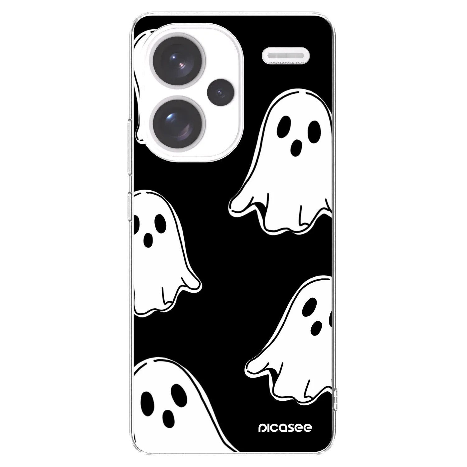 Picasee Xiaomi Redmi Note 13 Pro+ 5G Hülle - Transparentes Silikon - Black ghosts