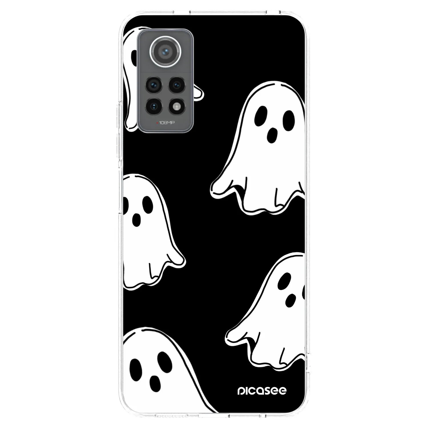 Picasee Xiaomi Redmi Note 12 Pro 4G Hülle - Transparentes Silikon - Black ghosts