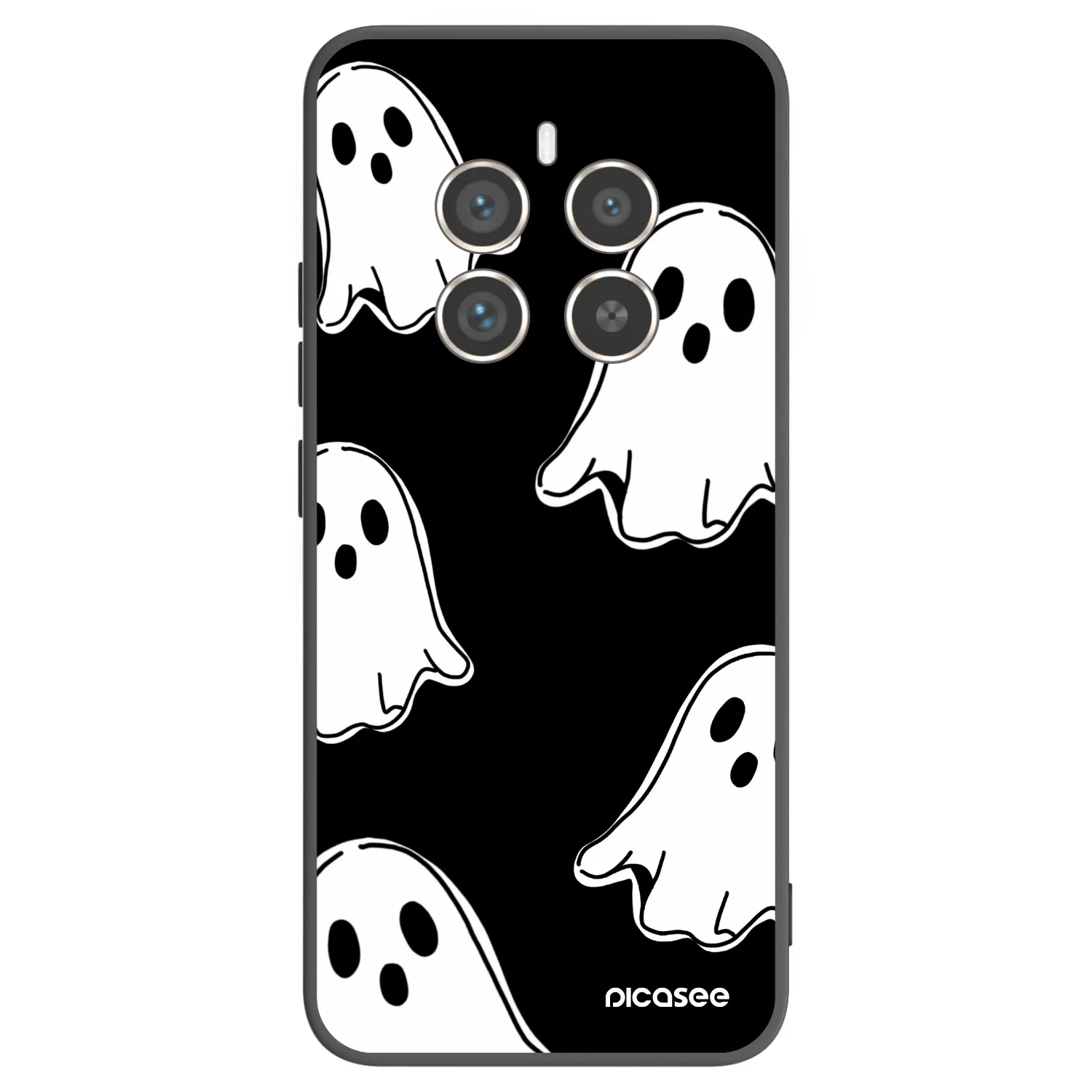 Picasee Realme 12 Pro 5G Hülle - Schwarzes Silikon - Black ghosts