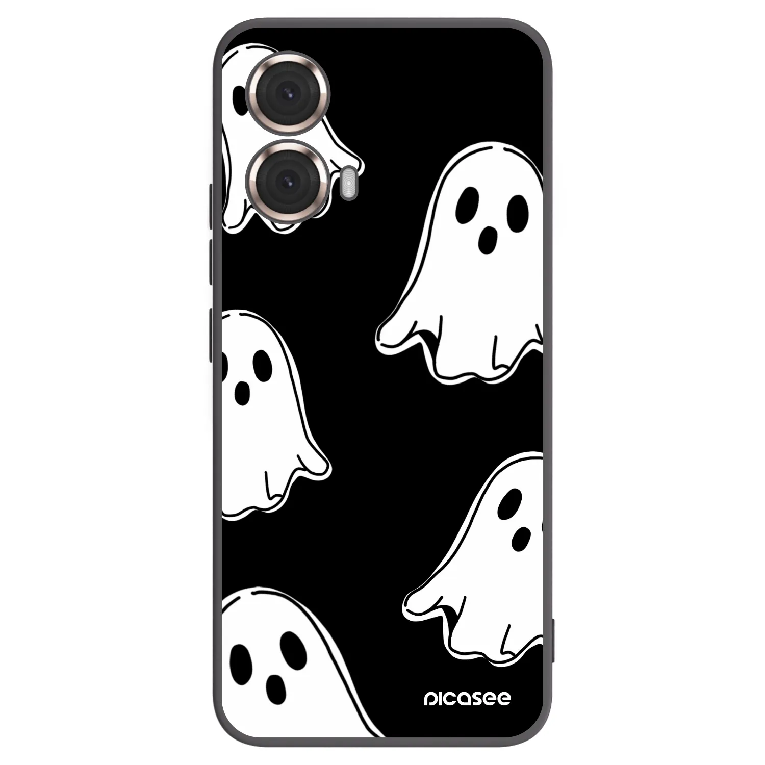 Picasee Motorola Moto G85 Hülle - Schwarzes Silikon - Black ghosts