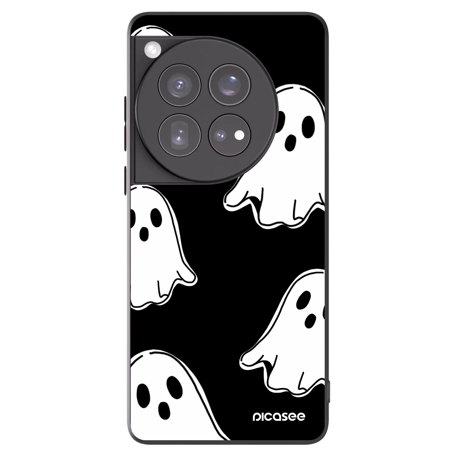 Picasee OnePlus 12 5G Hülle - Schwarzes Silikon - Black ghosts