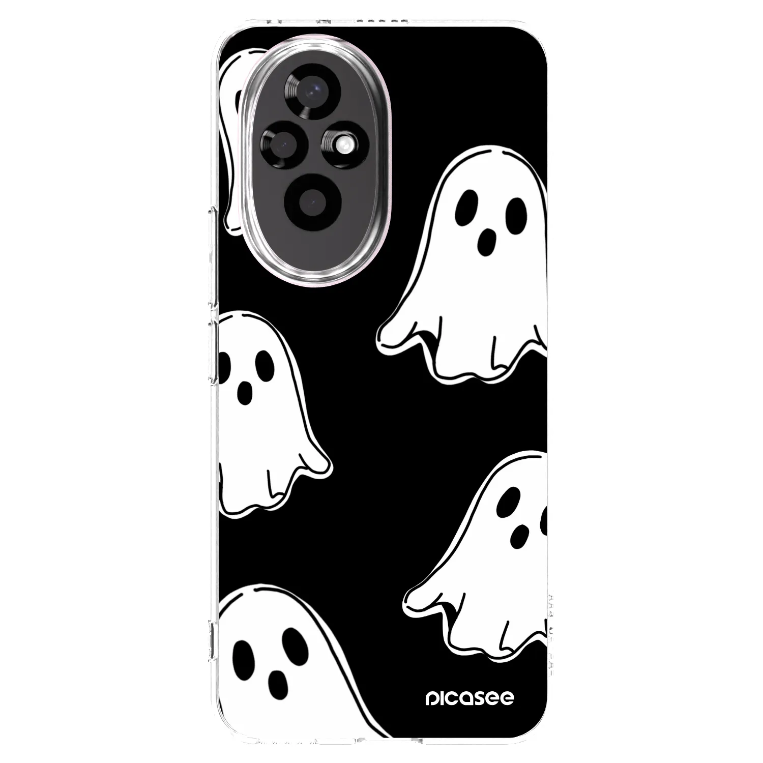 Picasee Honor 200 Pro 5G Hülle - Transparentes Silikon - Black ghosts