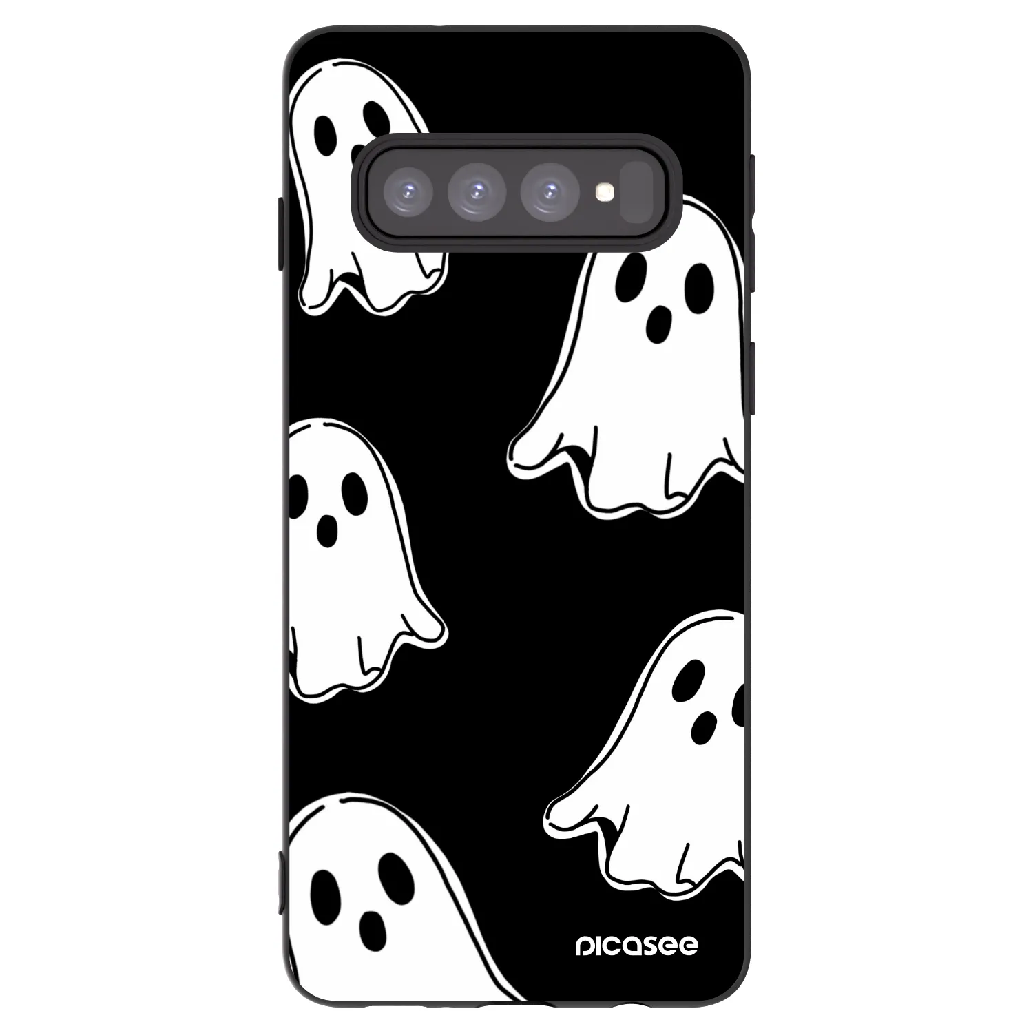 Picasee Samsung Galaxy S10 G973 Hülle - Schwarzes Silikon - Black ghosts