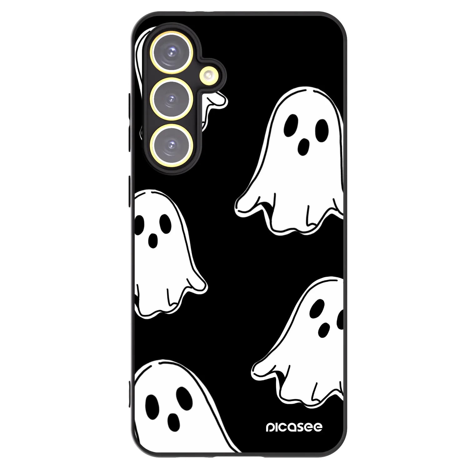 Picasee Samsung Galaxy S24 FE S721B Hülle - Schwarzes Silikon - Black ghosts