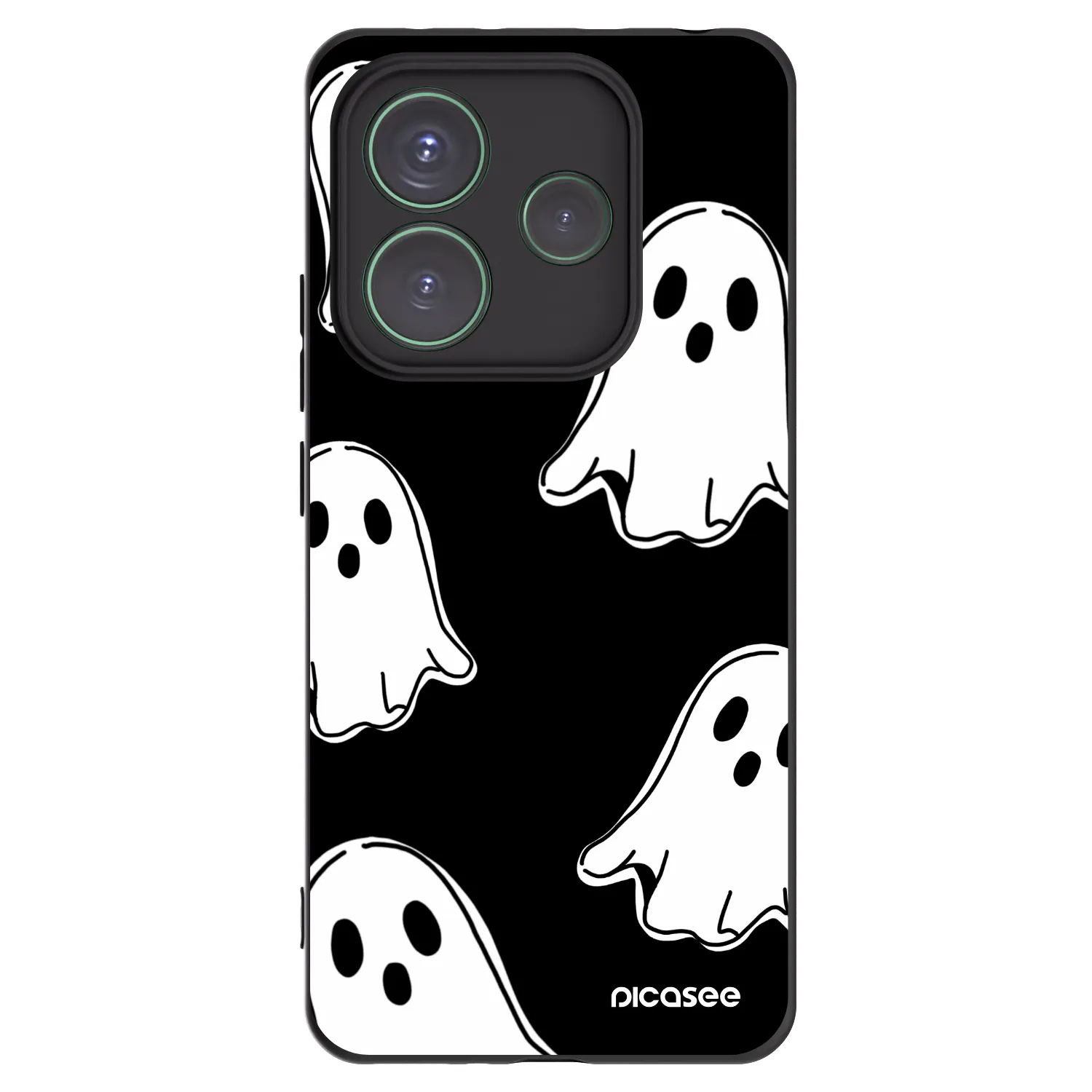 Picasee Xiaomi Redmi Note 14 5G Hülle - Schwarzes Silikon - Black ghosts