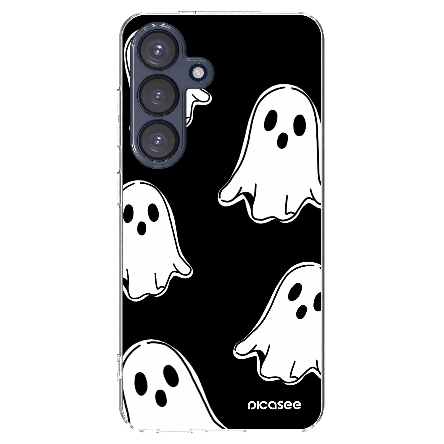 Picasee Samsung Galaxy S25 5G Hülle - Transparentes Silikon - Black ghosts
