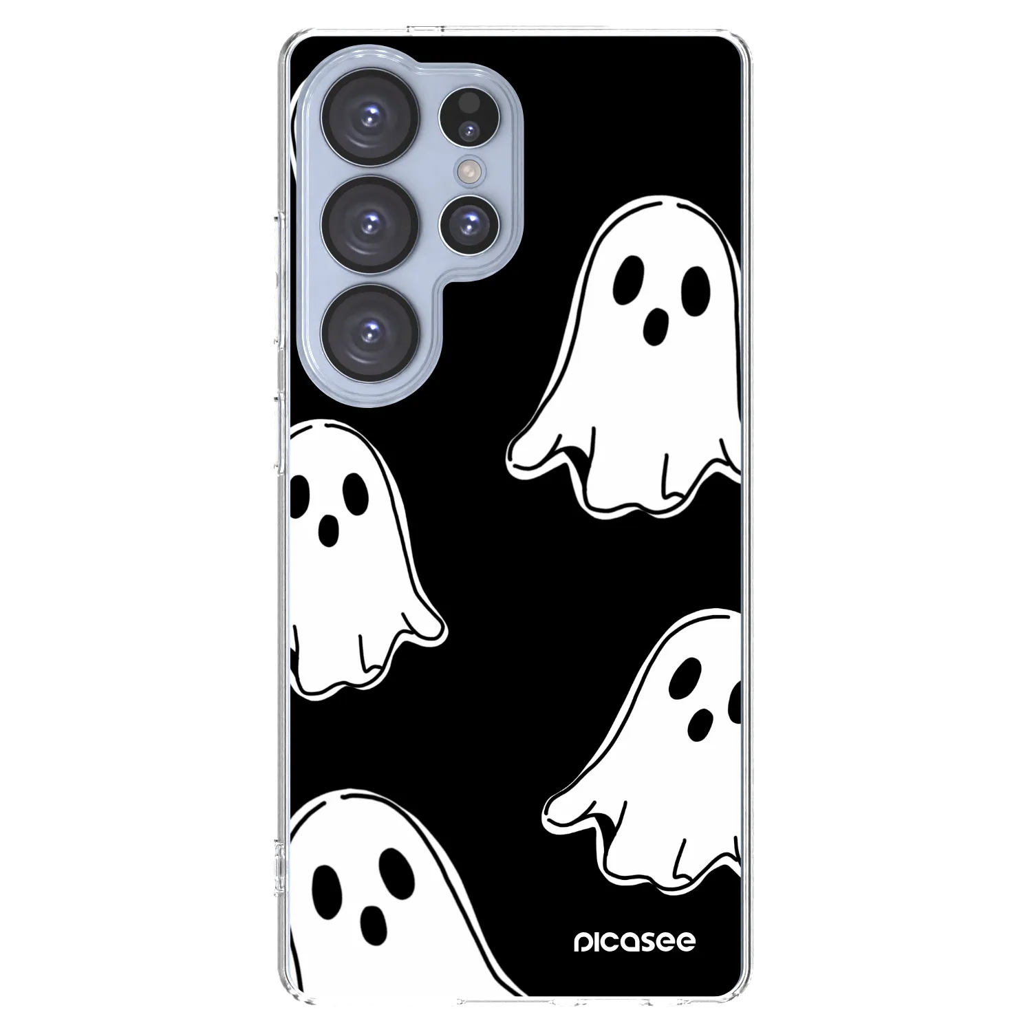 Picasee Samsung Galaxy S25 Ultra 5G Hülle - Transparentes Silikon - Black ghosts
