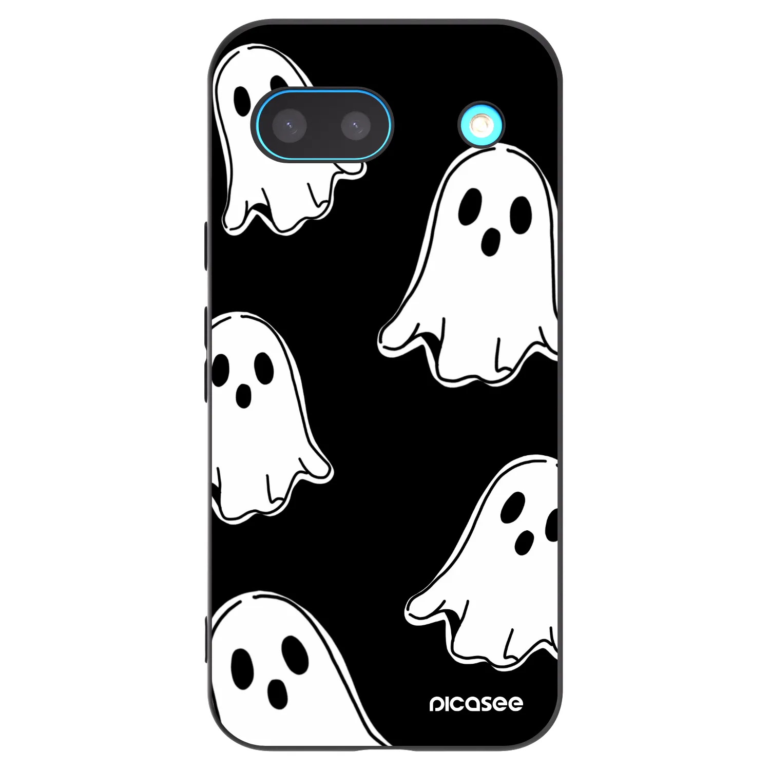 Picasee Google Pixel 8a Hülle - Schwarzes Silikon - Black ghosts