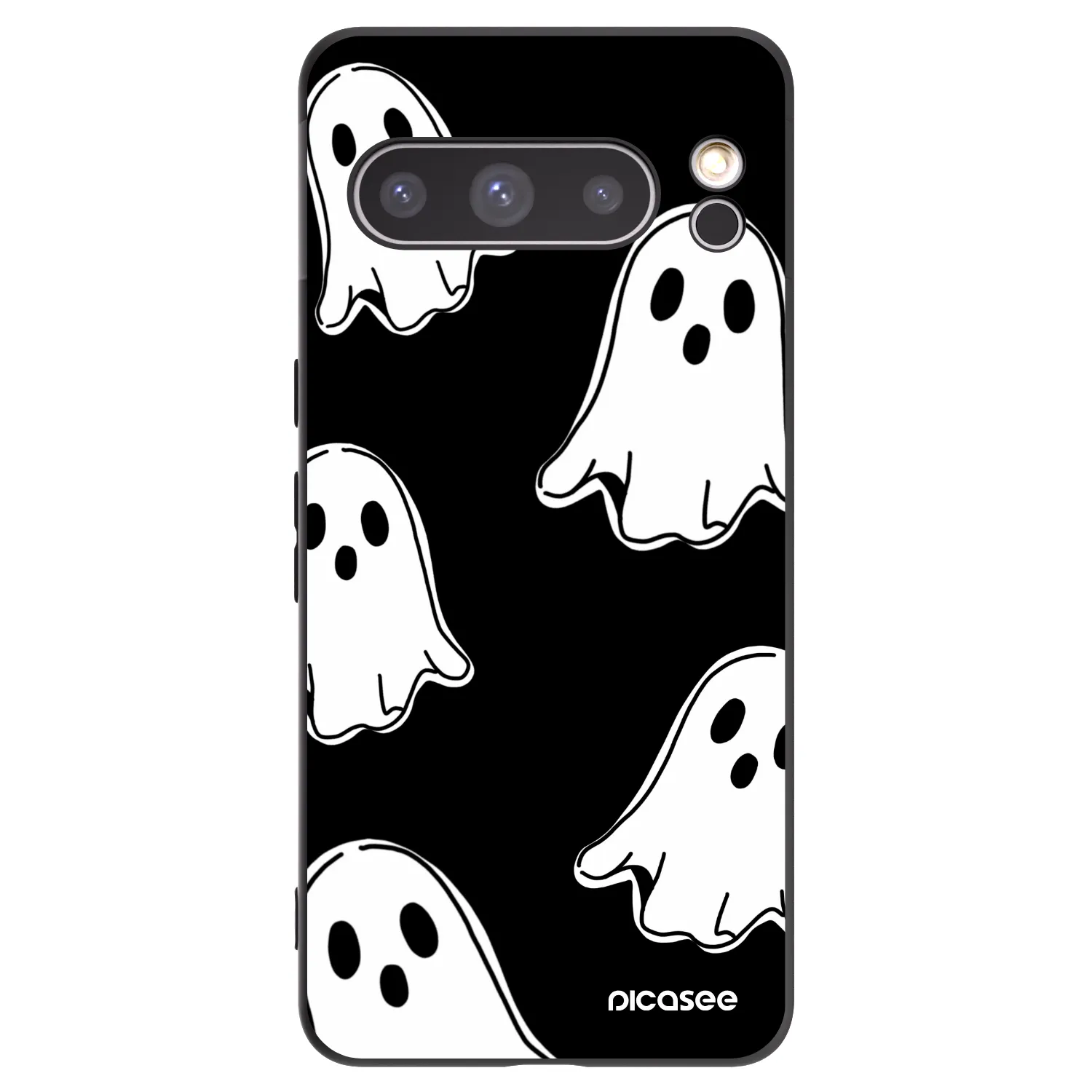 Picasee Google Pixel 8 Pro Hülle - Schwarzes Silikon - Black ghosts