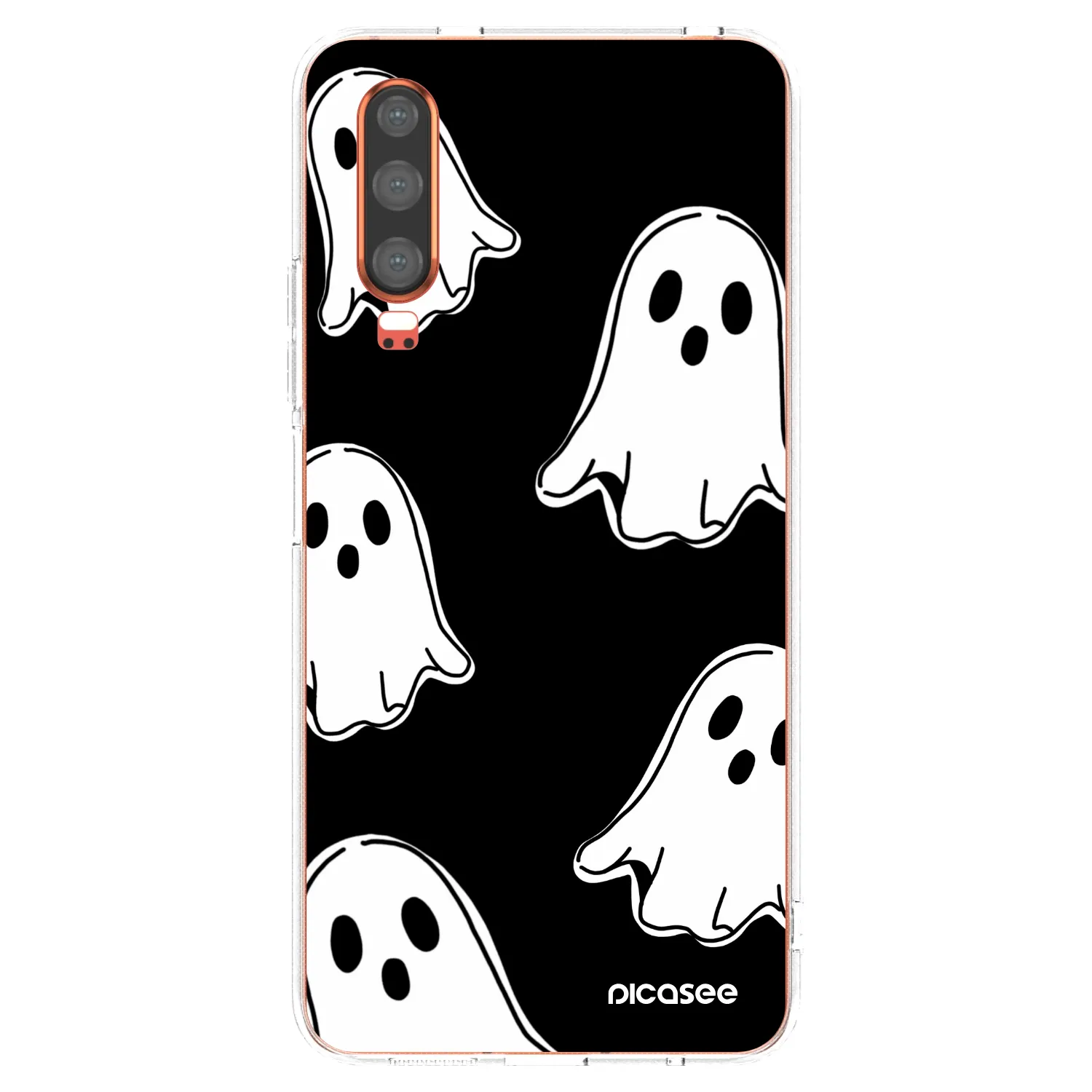 Picasee Huawei P30 Hülle - Transparentes Silikon - Black ghosts
