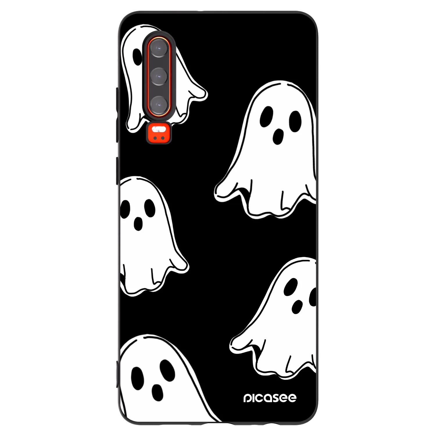 Picasee Huawei P30 Hülle - Schwarzes Silikon - Black ghosts