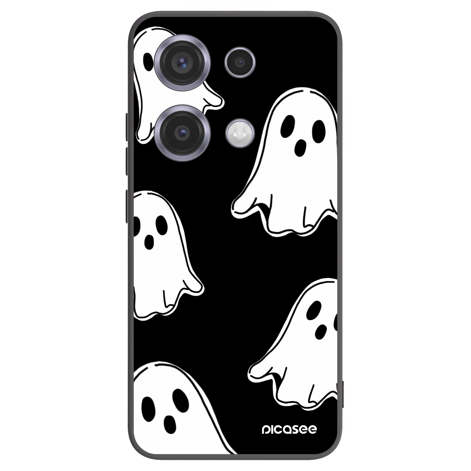 Picasee Xiaomi Redmi Note 14S Hülle - Schwarzes Silikon - Black ghosts
