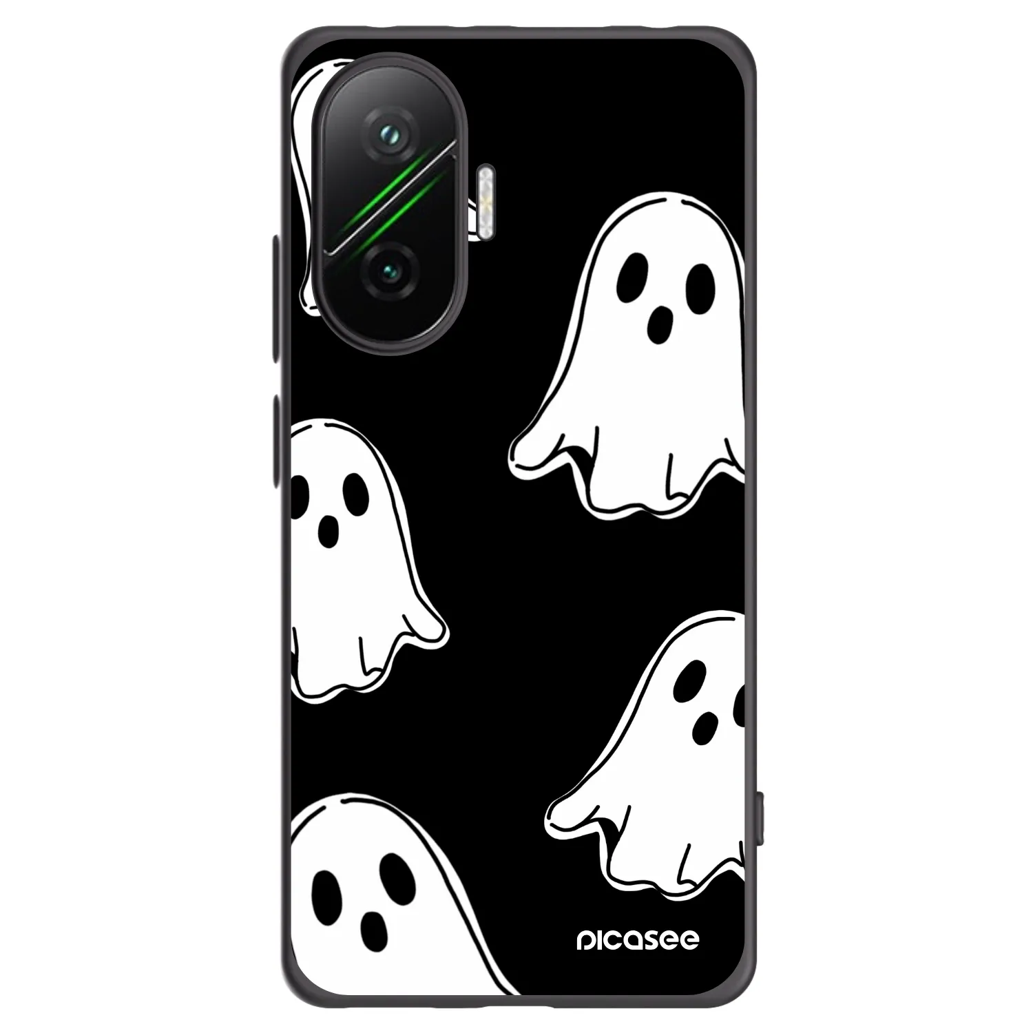 Picasee Xiaomi Poco F7 5G Hülle - Schwarzes Silikon - Black ghosts
