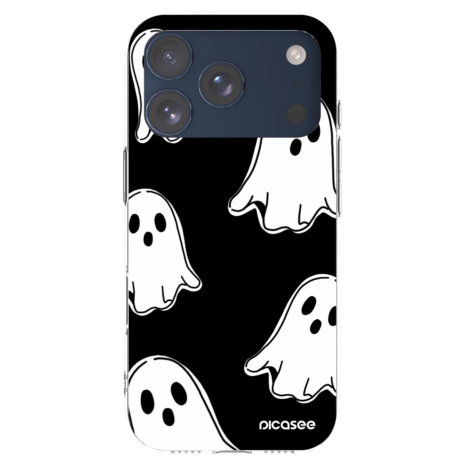 Picasee Apple iPhone 17 Pro Hülle - Transparentes Silikon - Black ghosts