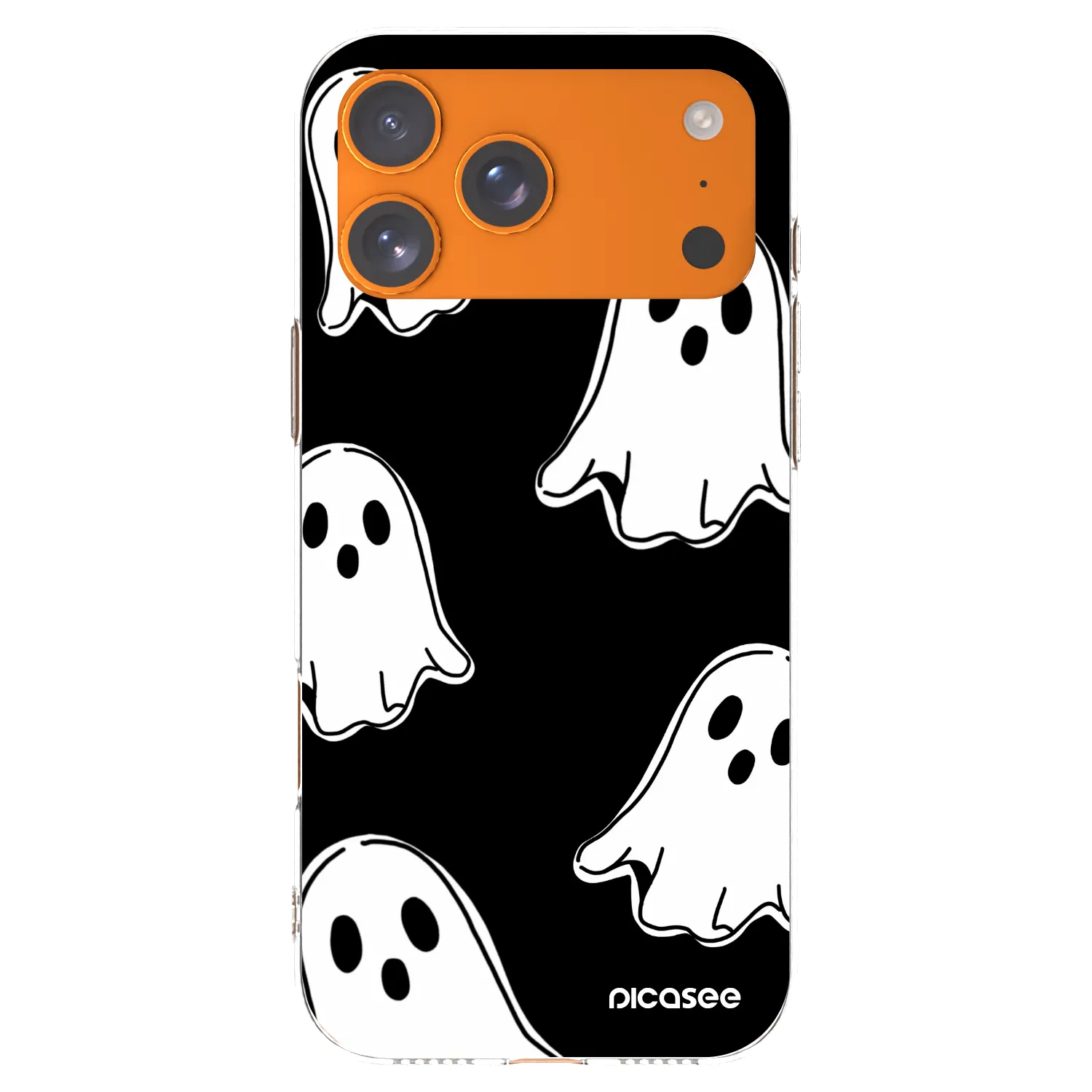 Picasee Apple iPhone 17 Pro Max Hülle - Transparentes Silikon - Black ghosts