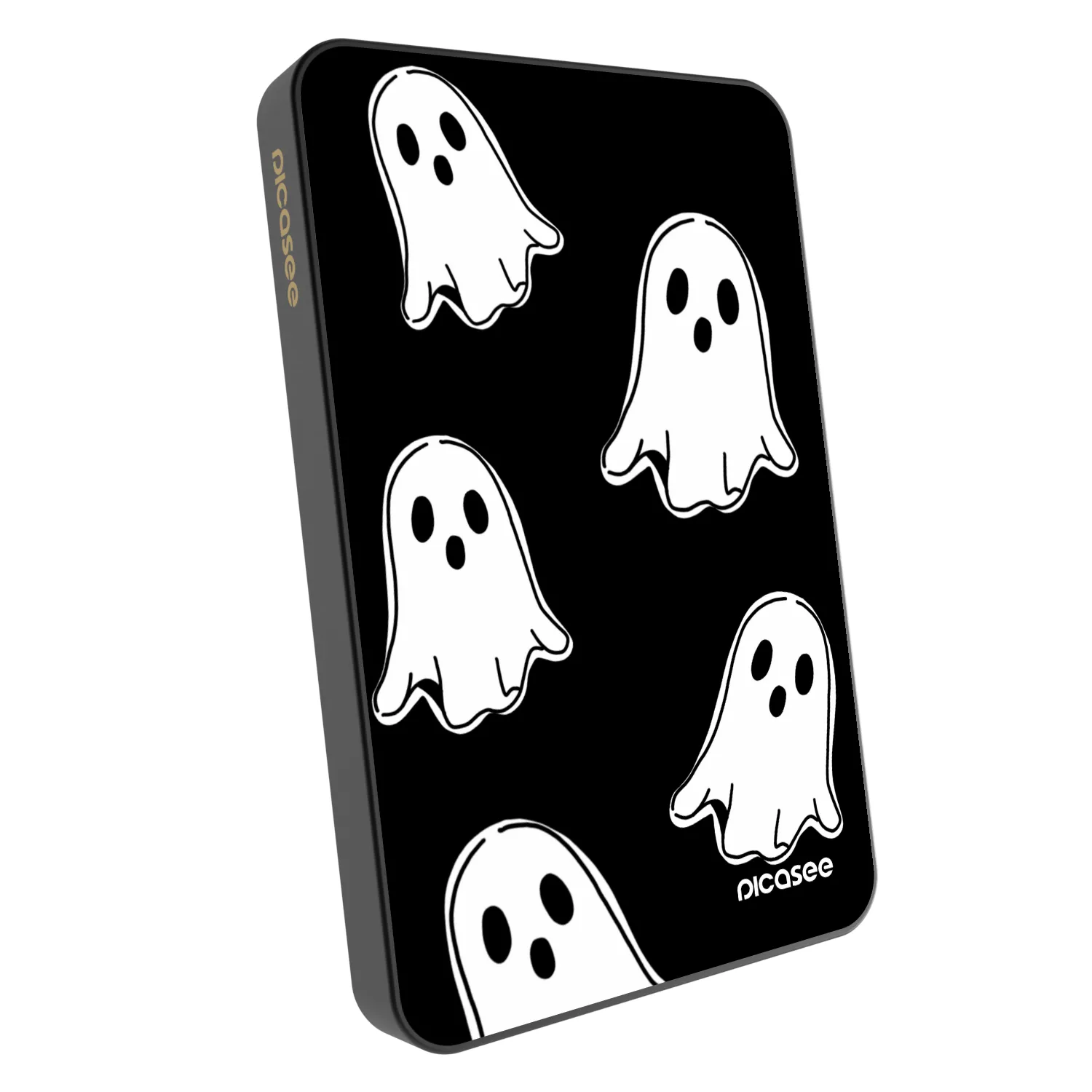 Picasee Powerbank mit MagSafe 5 000 mAh Grau - Black ghosts