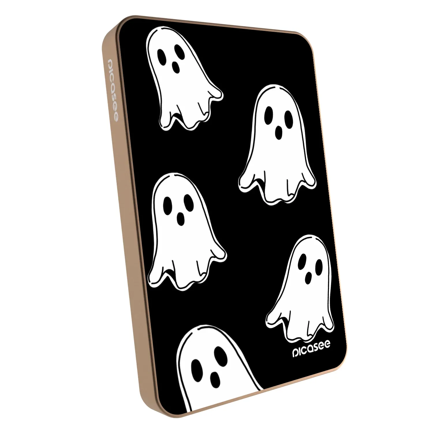 Picasee Powerbank mit MagSafe 5 000 mAh Golden - Black ghosts