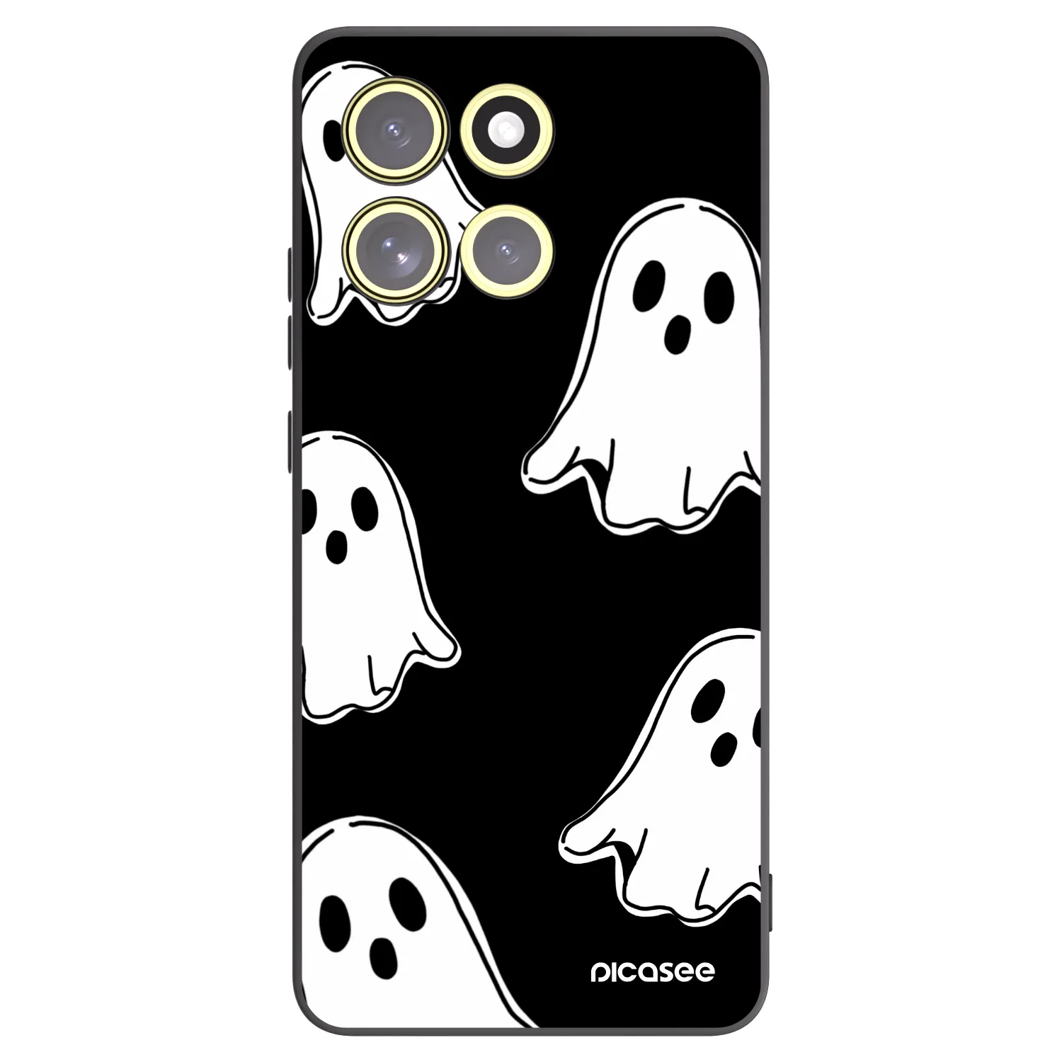 Picasee Motorola Moto G86 5G Hülle - Schwarzes Silikon - Black ghosts