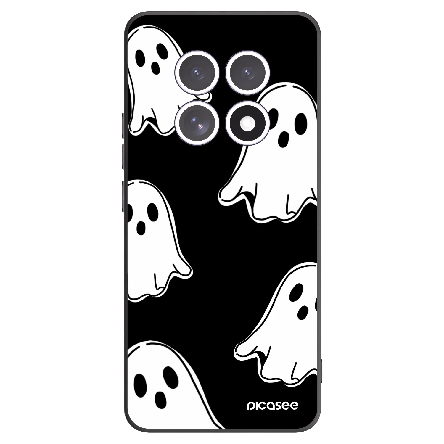 Picasee Xiaomi Redmi Note 15 4G Hülle - Schwarzes Silikon - Black ghosts