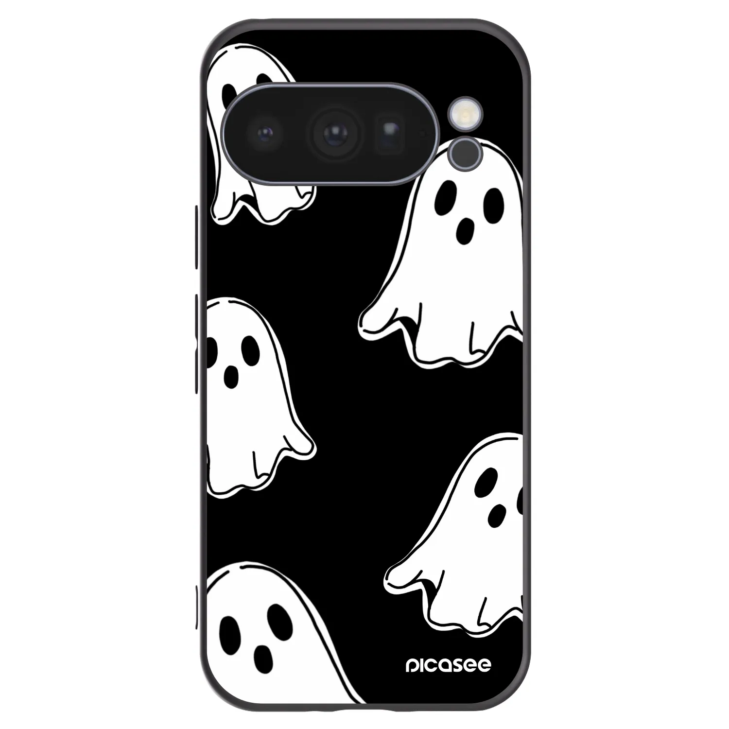 Picasee Google Pixel 10 Pro Hülle - Schwarzes Silikon - Black ghosts