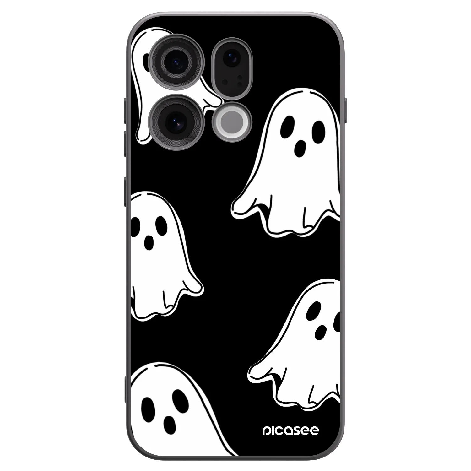 Picasee OPPO Find X9 Hülle - Schwarzes Silikon - Black ghosts