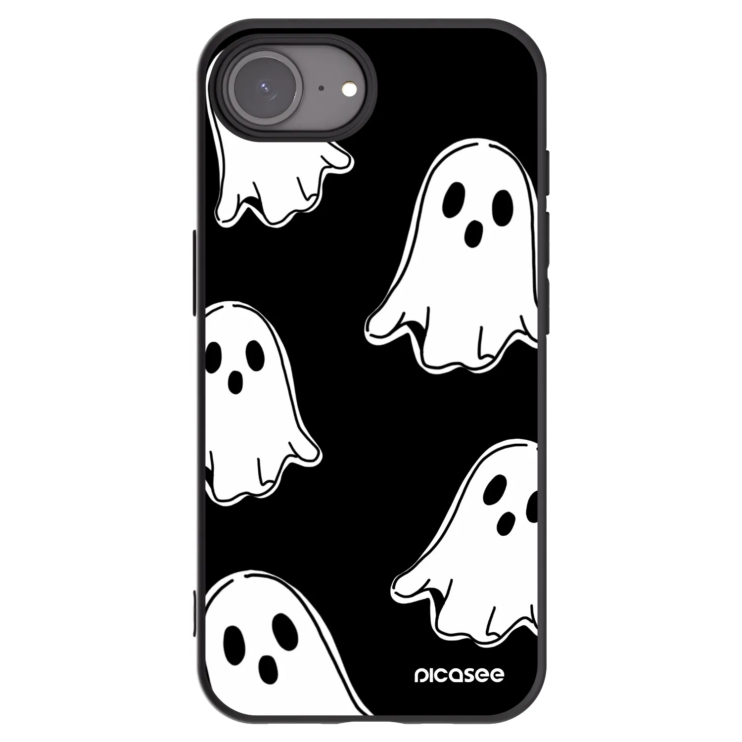 Picasee Apple iPhone 17e Hülle - Schwarzes Silikon - Black ghosts